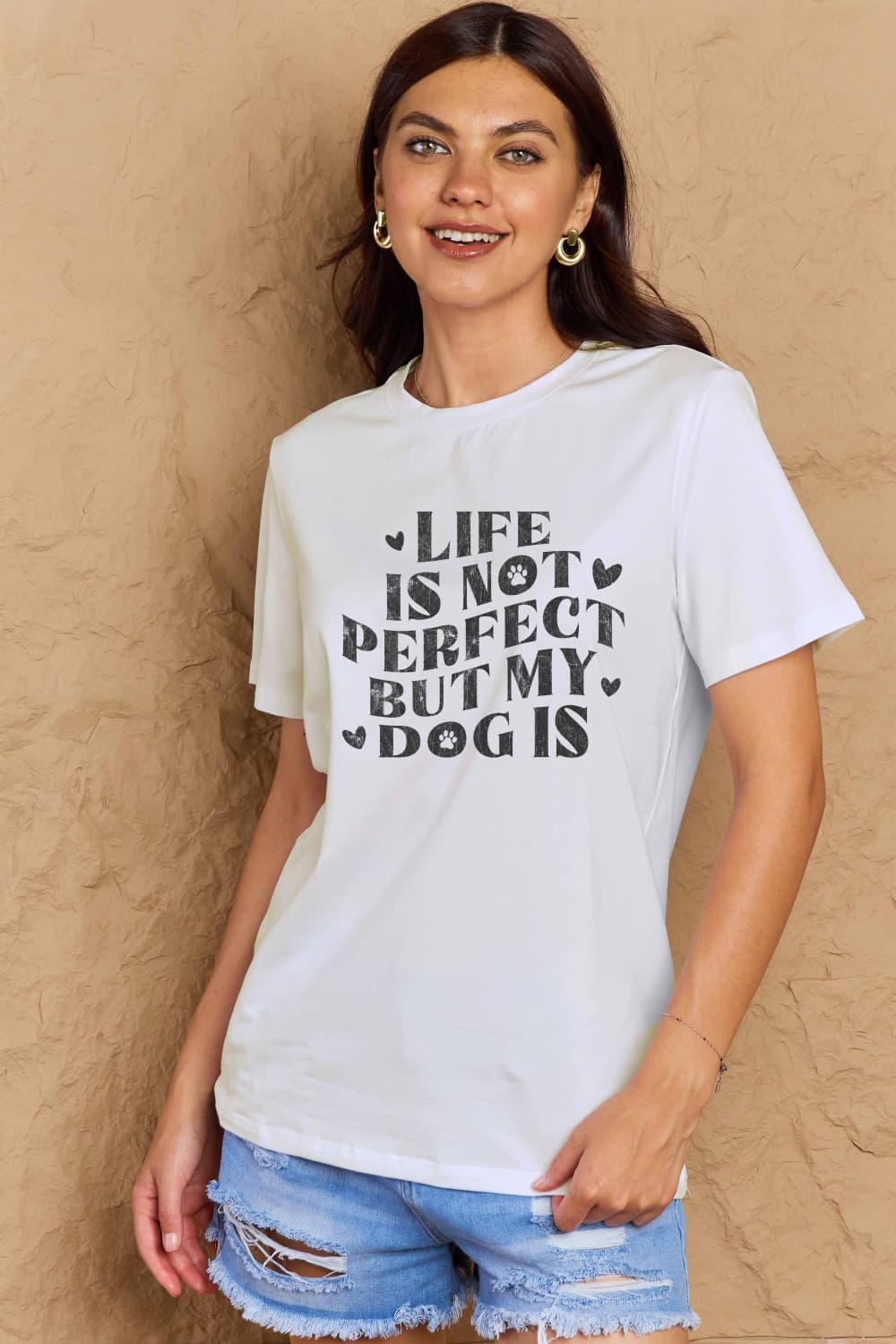 Full Size Dog Slogan Graphic Cotton T-Shirt - T-Shirts - Shirts & Tops - 23 - 2024