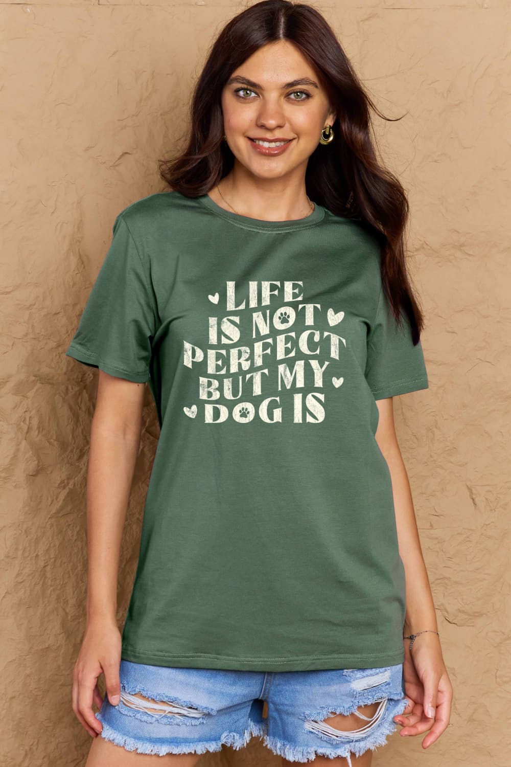 Full Size Dog Slogan Graphic Cotton T-Shirt - T-Shirts - Shirts & Tops - 10 - 2024