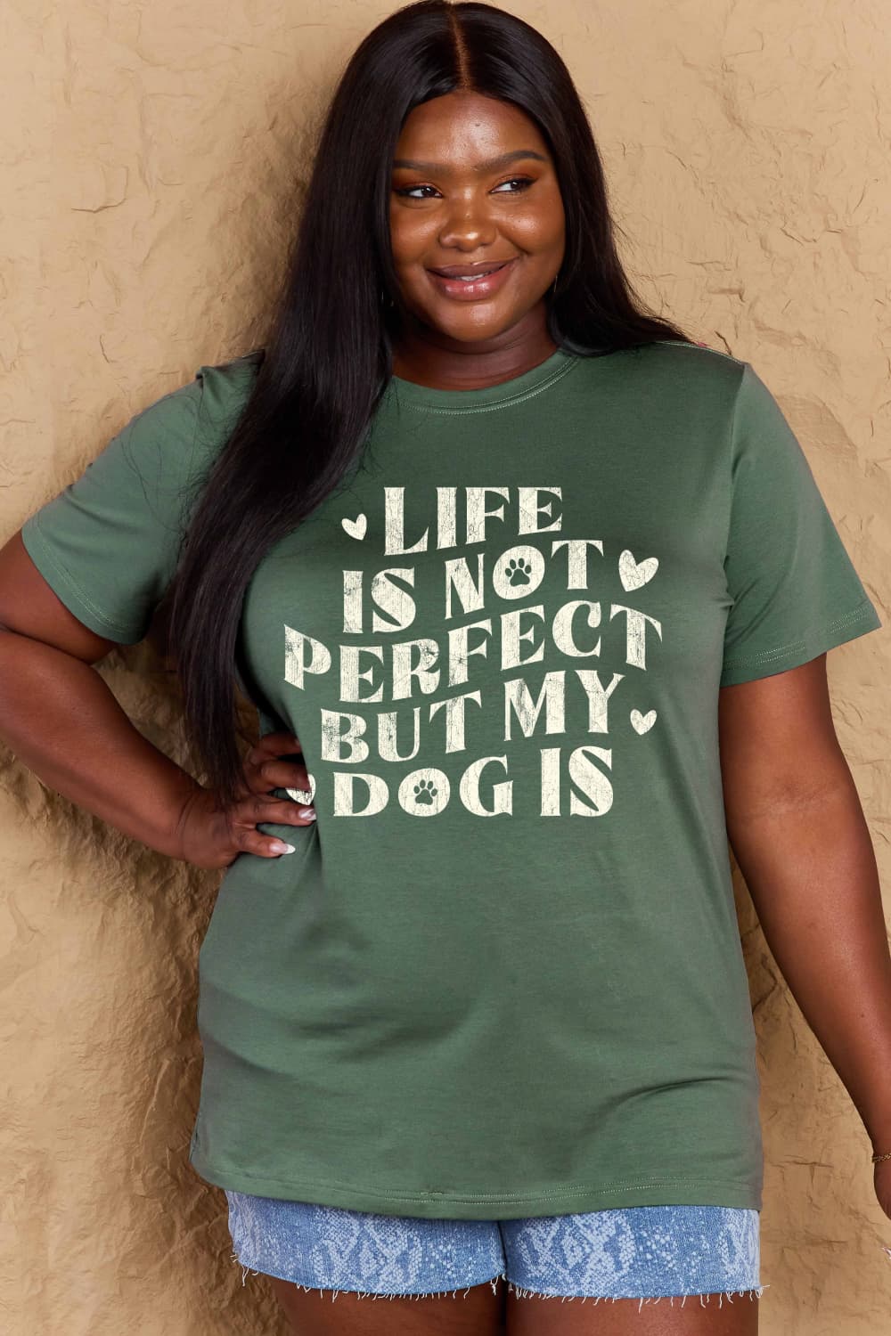 Full Size Dog Slogan Graphic Cotton T-Shirt - Green / S - T-Shirts - Shirts & Tops - 7 - 2024