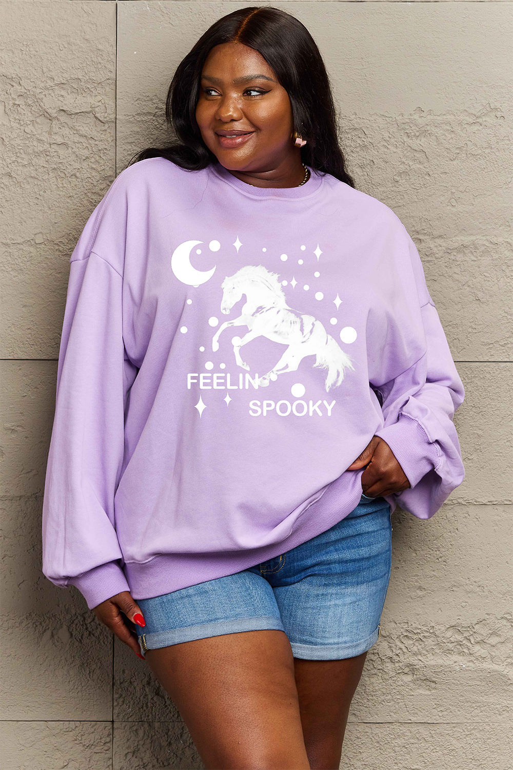 Full Size Graphic Drop Shoulder Sweatshirt - T-Shirts - Shirts & Tops - 11 - 2024