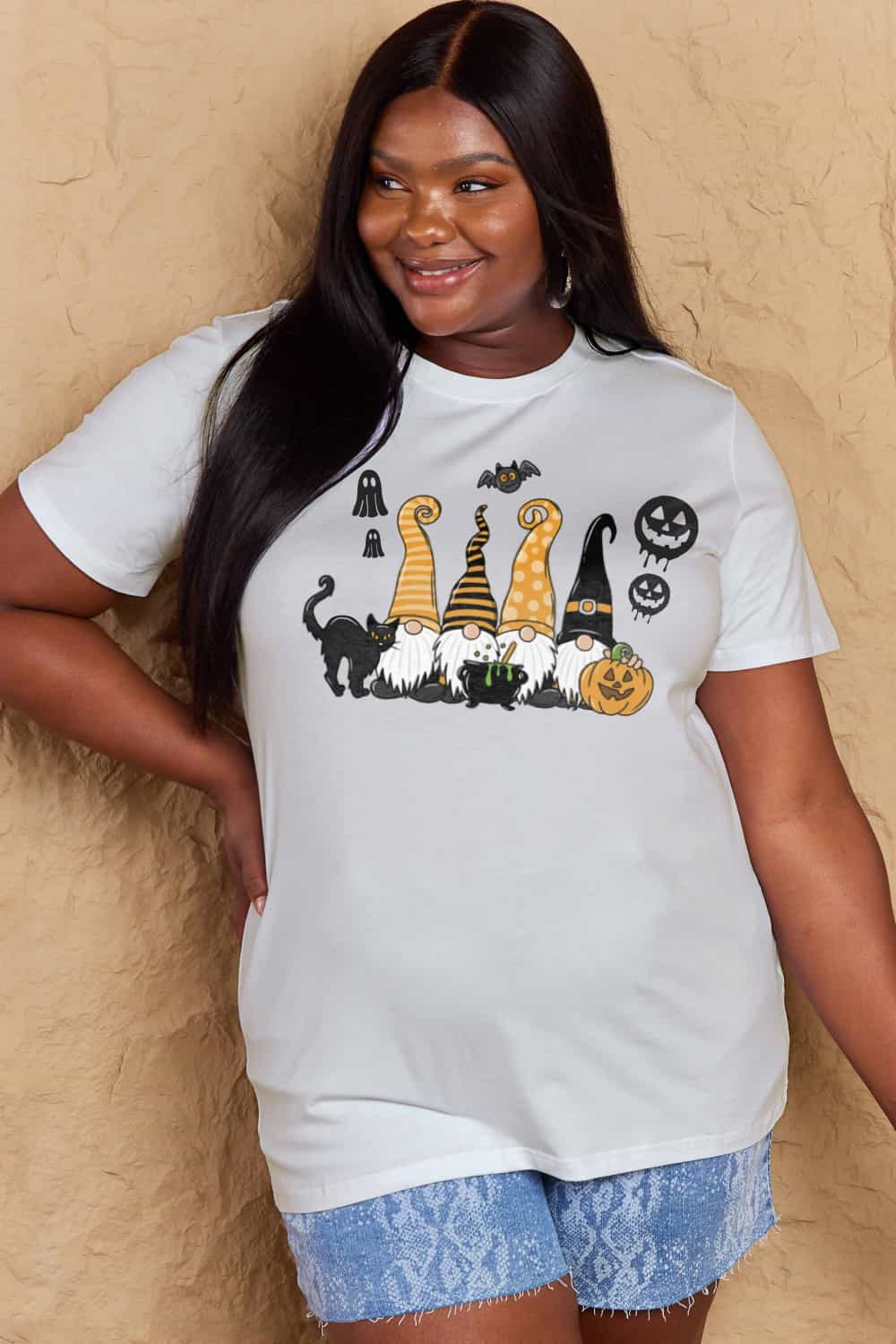 Full Size Halloween Theme Graphic Cotton T-Shirt - T-Shirts - Shirts & Tops - 17 - 2024