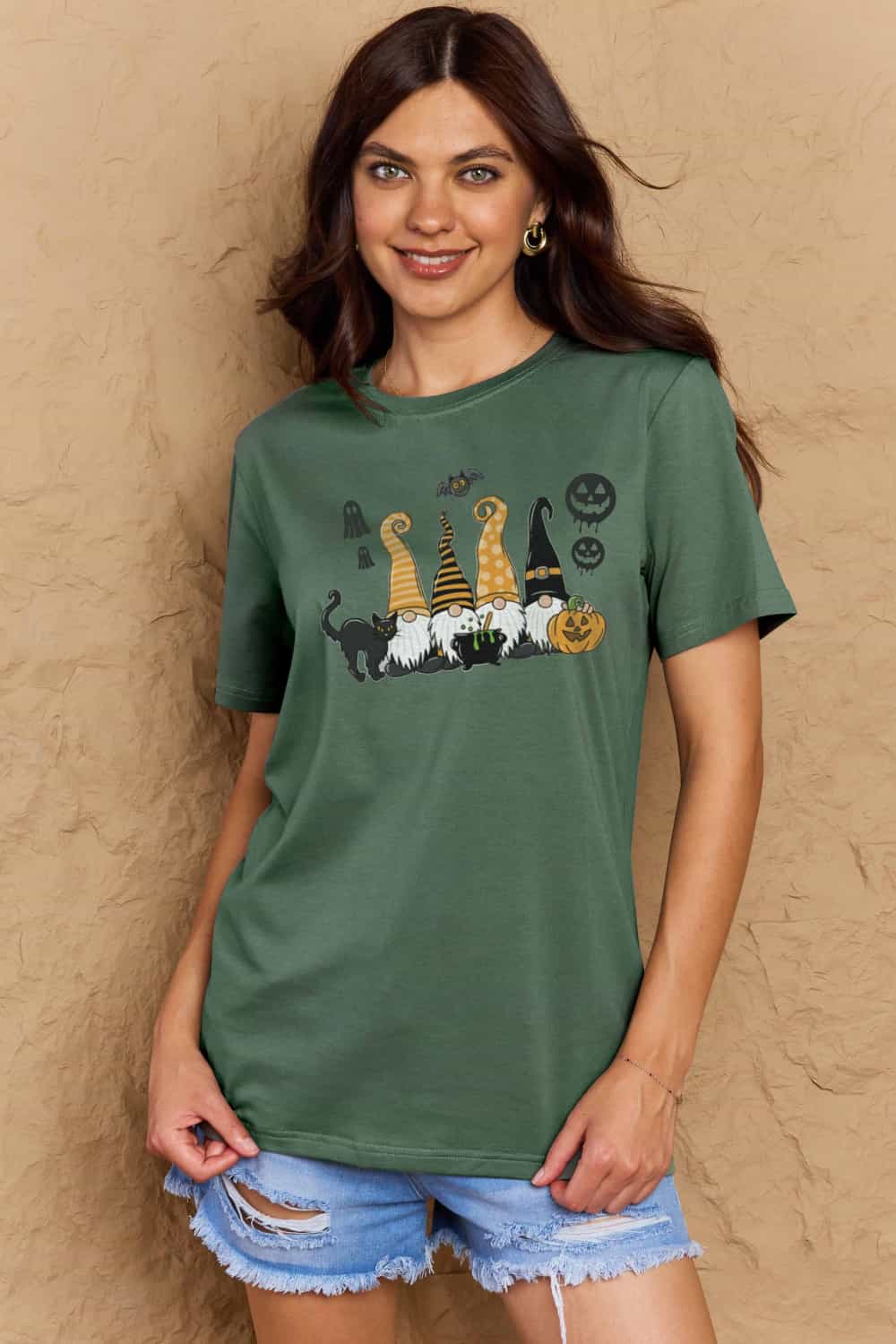 Full Size Halloween Theme Graphic Cotton T-Shirt - T-Shirts - Shirts & Tops - 26 - 2024