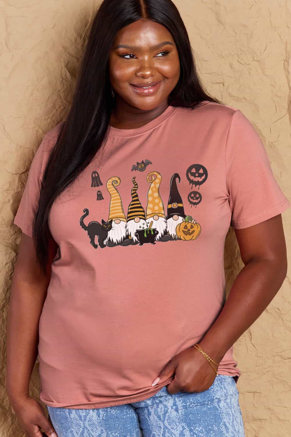 Full Size Halloween Theme Graphic Cotton T-Shirt - T-Shirts - Shirts & Tops - 5 - 2024