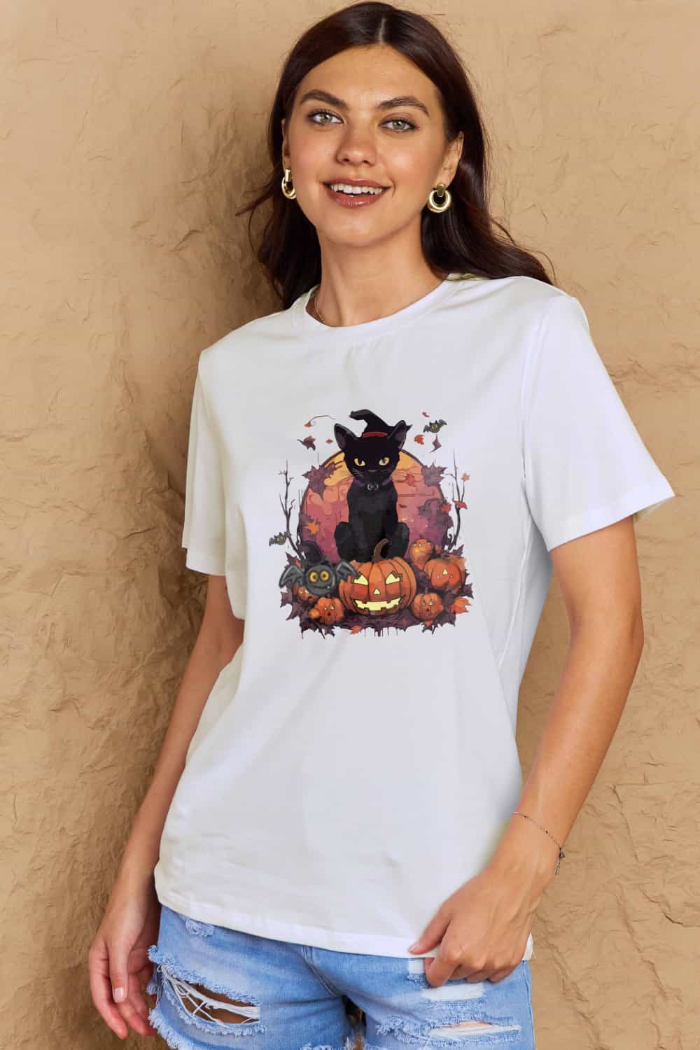 Full Size Halloween Theme Graphic T-Shirt - T-Shirts - Shirts & Tops - 5 - 2024