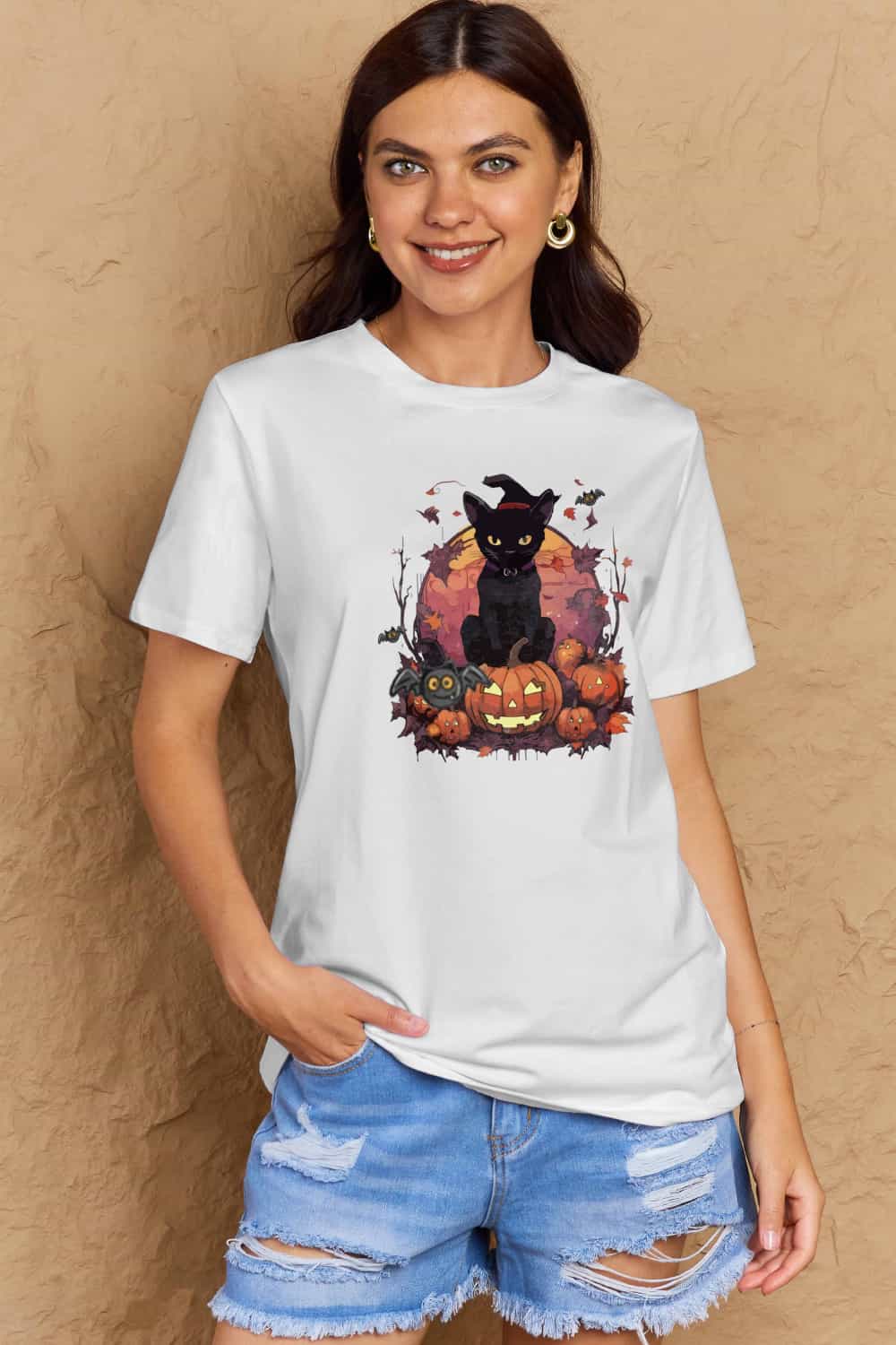 Full Size Halloween Theme Graphic T-Shirt - T-Shirts - Shirts & Tops - 4 - 2024