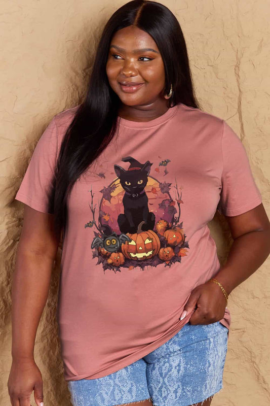 Full Size Halloween Theme Graphic T-Shirt - Pink / S - T-Shirts - Shirts & Tops - 7 - 2024