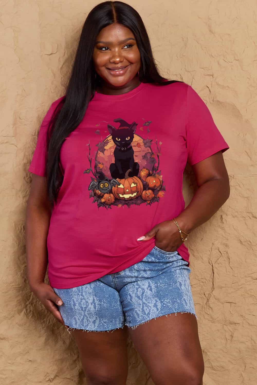 Full Size Halloween Theme Graphic T-Shirt - T-Shirts - Shirts & Tops - 14 - 2024