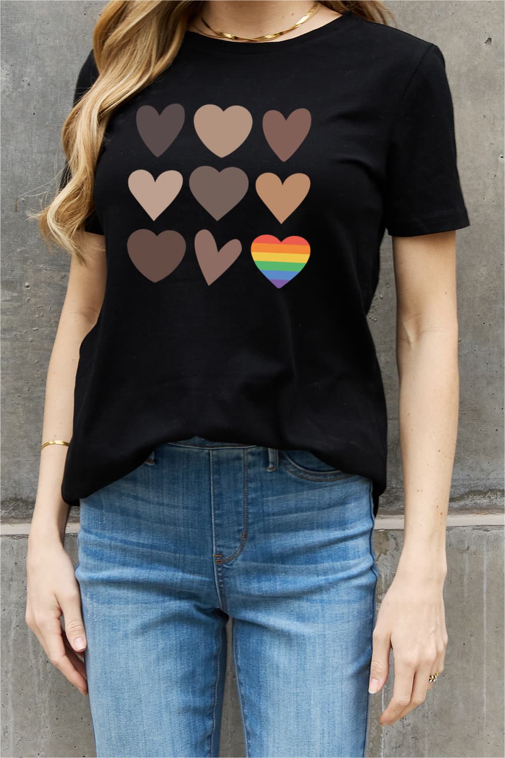 Full Size Heart Graphic Cotton Tee - T-Shirts - Shirts & Tops - 15 - 2024
