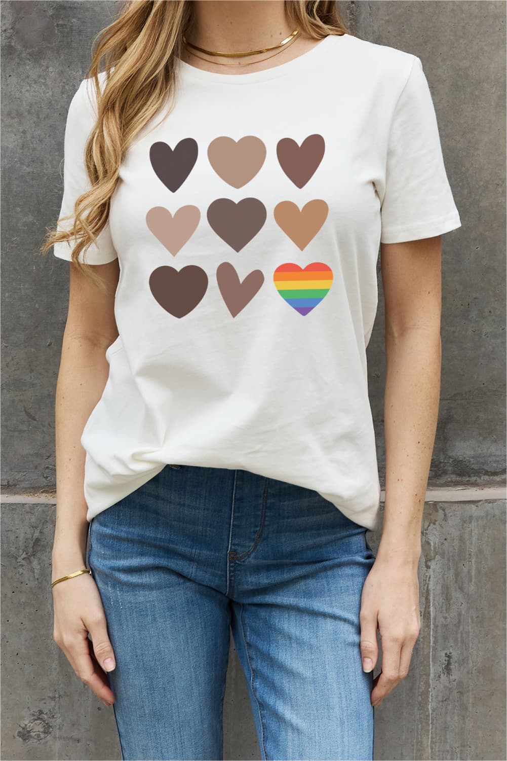 Full Size Heart Graphic Cotton Tee - T-Shirts - Shirts & Tops - 20 - 2024