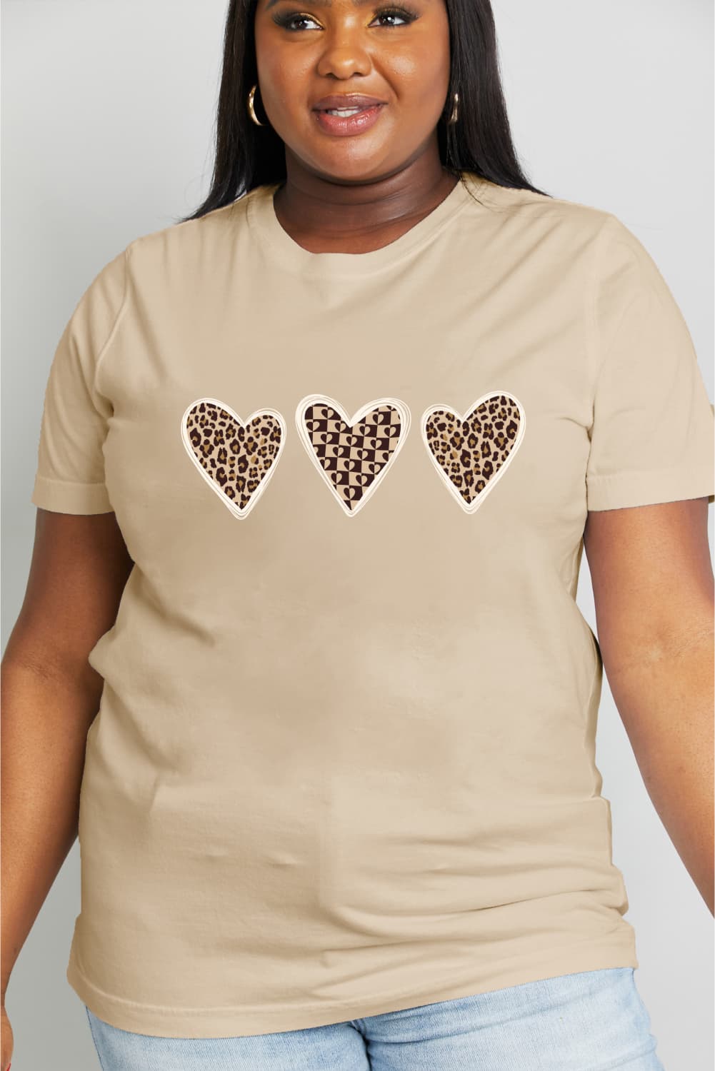 Full Size Heart Graphic Cotton Tee - T-Shirts - Shirts & Tops - 11 - 2024