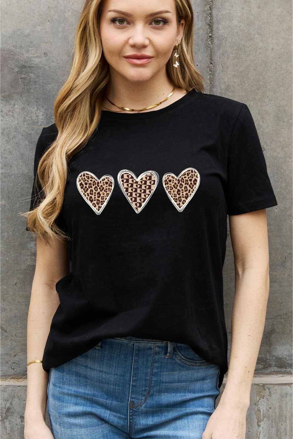 Full Size Heart Graphic Cotton Tee - T-Shirts - Shirts & Tops - 4 - 2024