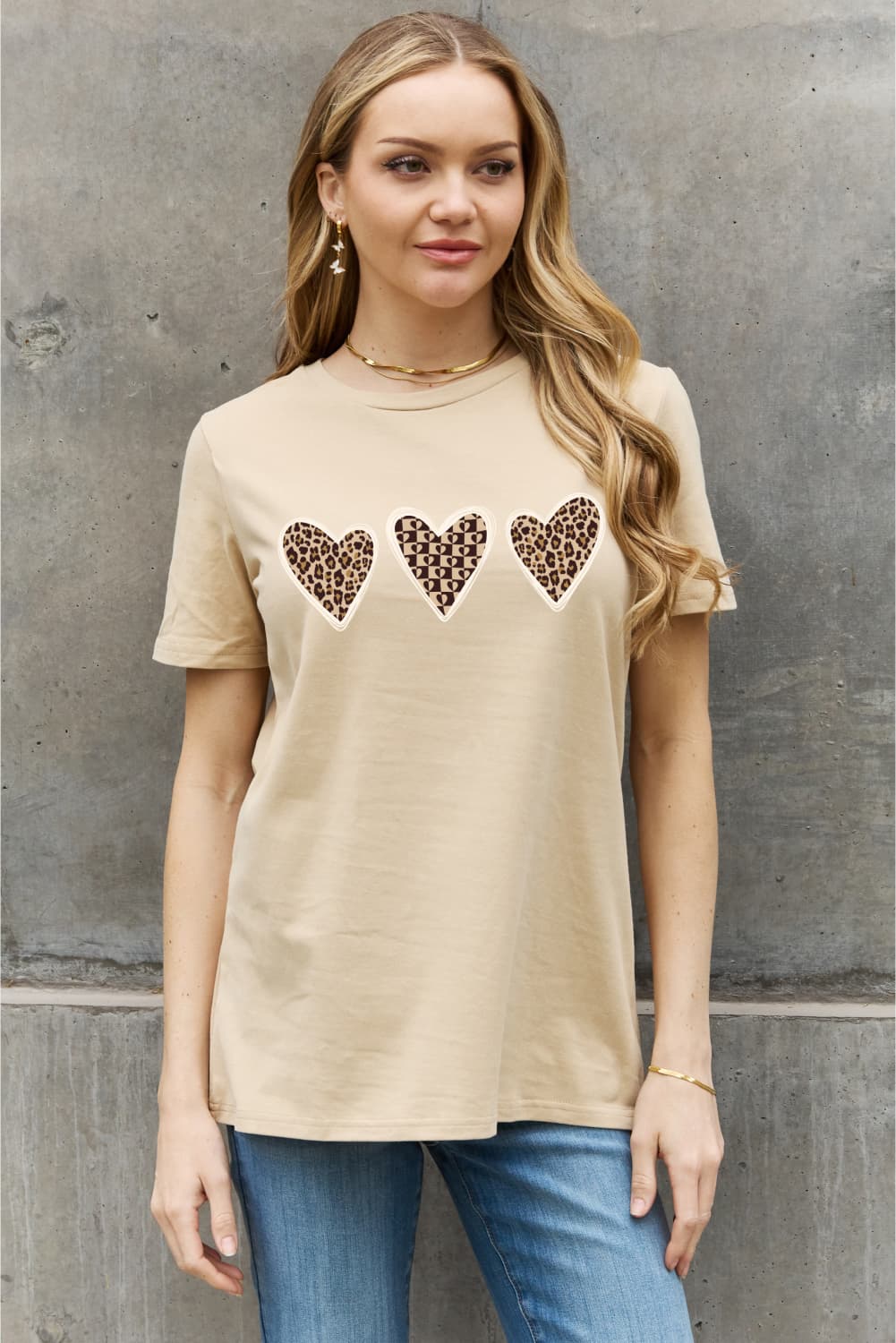 Full Size Heart Graphic Cotton Tee - T-Shirts - Shirts & Tops - 8 - 2024