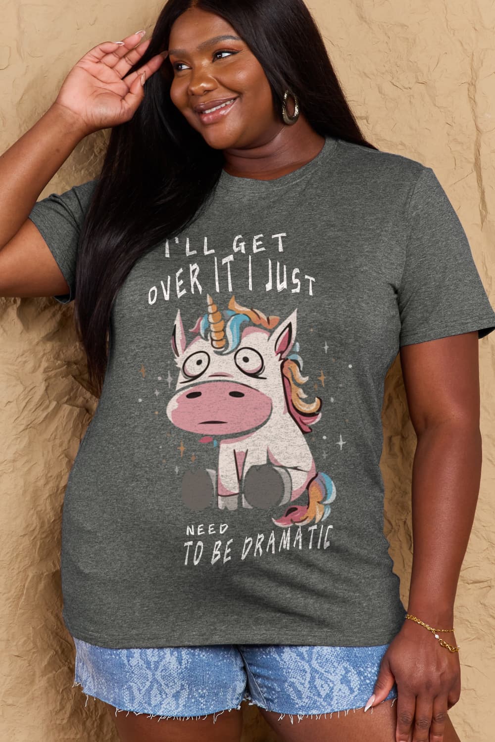 Full Size I’LL GET OVER IT I JUST NEED TO BE DRAMATIC Graphic Cotton Tee - T-Shirts - Shirts & Tops - 11 - 2024