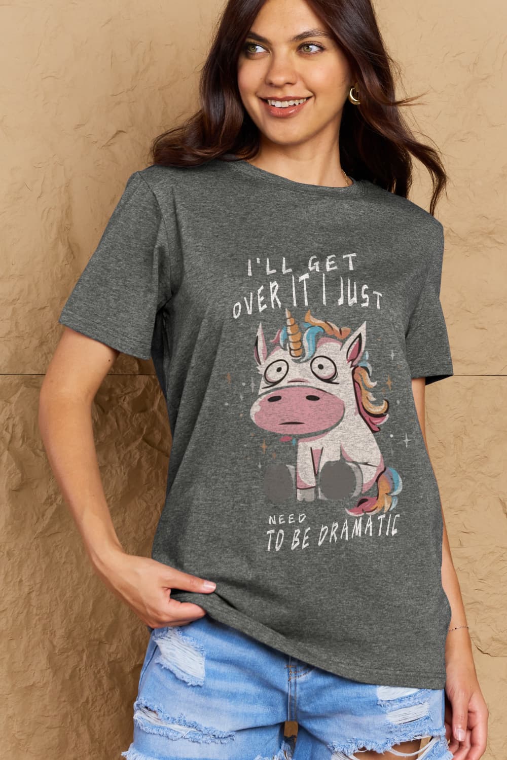 Full Size I’LL GET OVER IT I JUST NEED TO BE DRAMATIC Graphic Cotton Tee - T-Shirts - Shirts & Tops - 7 - 2024