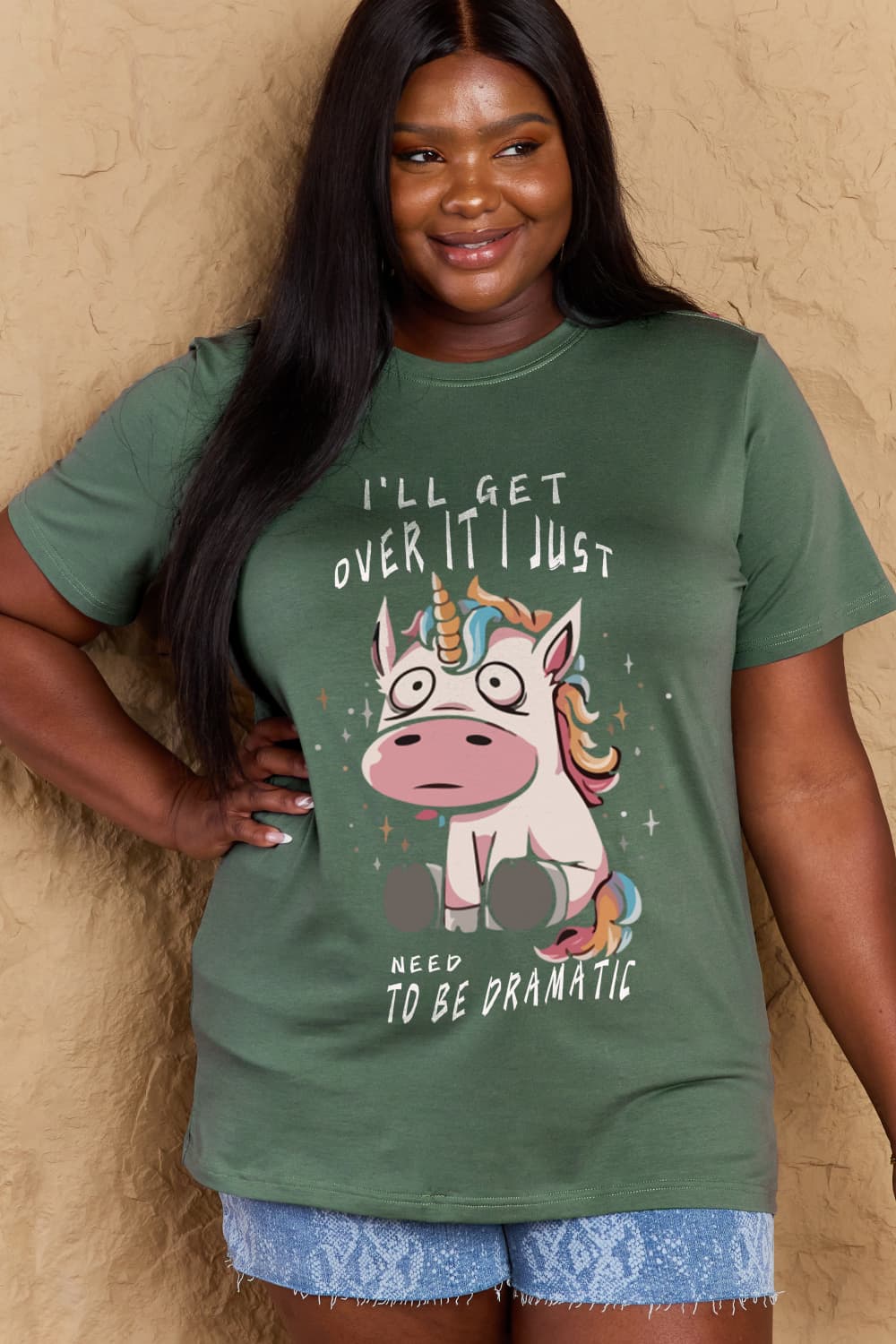 Full Size I’LL GET OVER IT I JUST NEED TO BE DRAMATIC Graphic Cotton Tee - T-Shirts - Shirts & Tops - 16 - 2024