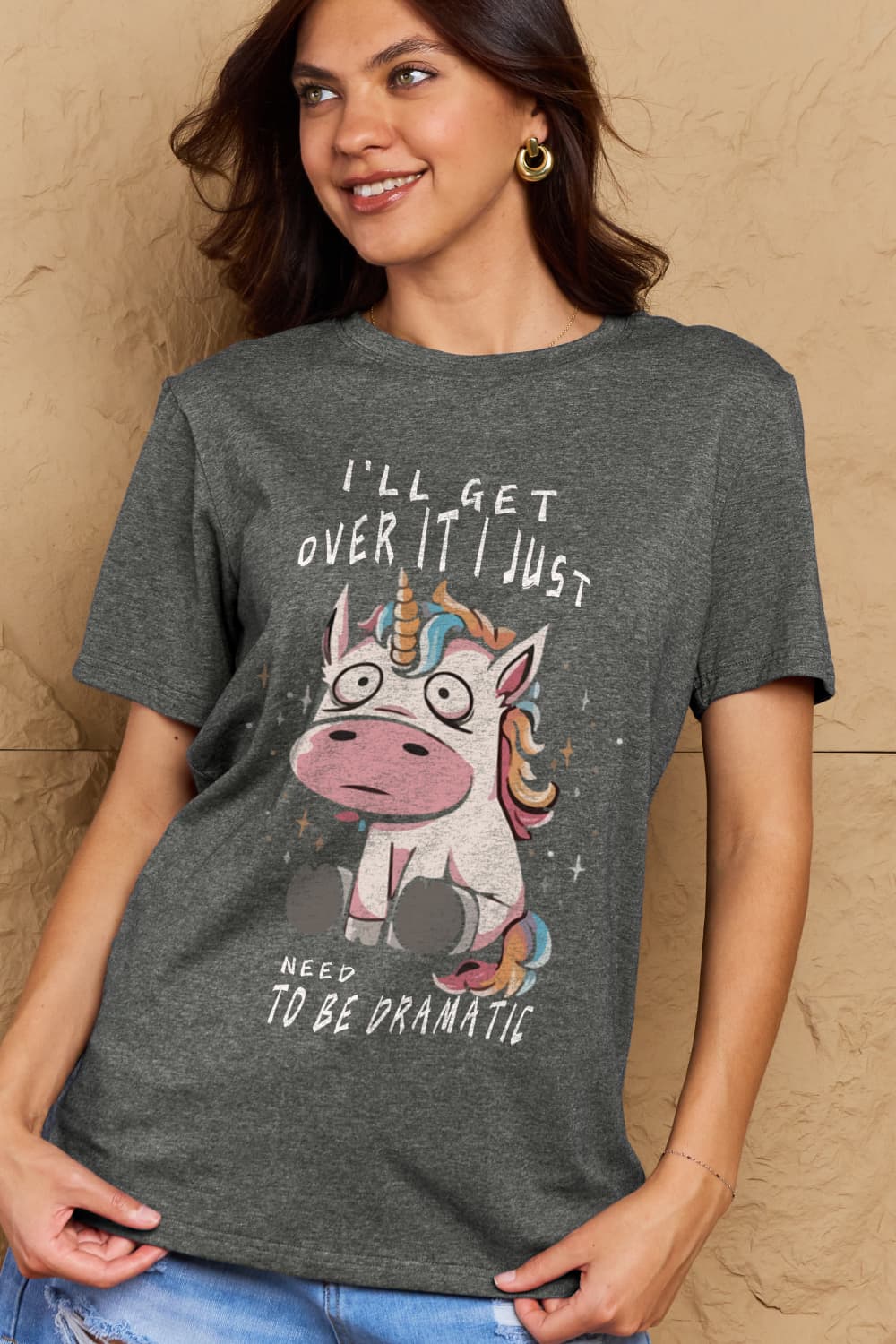 Full Size I’LL GET OVER IT I JUST NEED TO BE DRAMATIC Graphic Cotton Tee - T-Shirts - Shirts & Tops - 8 - 2024
