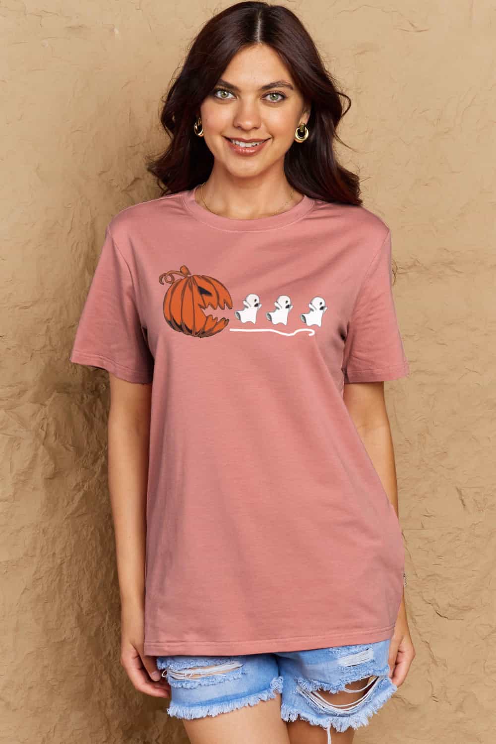 Full Size Jack-O’-Lantern Graphic Cotton T-Shirt - Pink / S - T-Shirts - Shirts & Tops - 7 - 2024