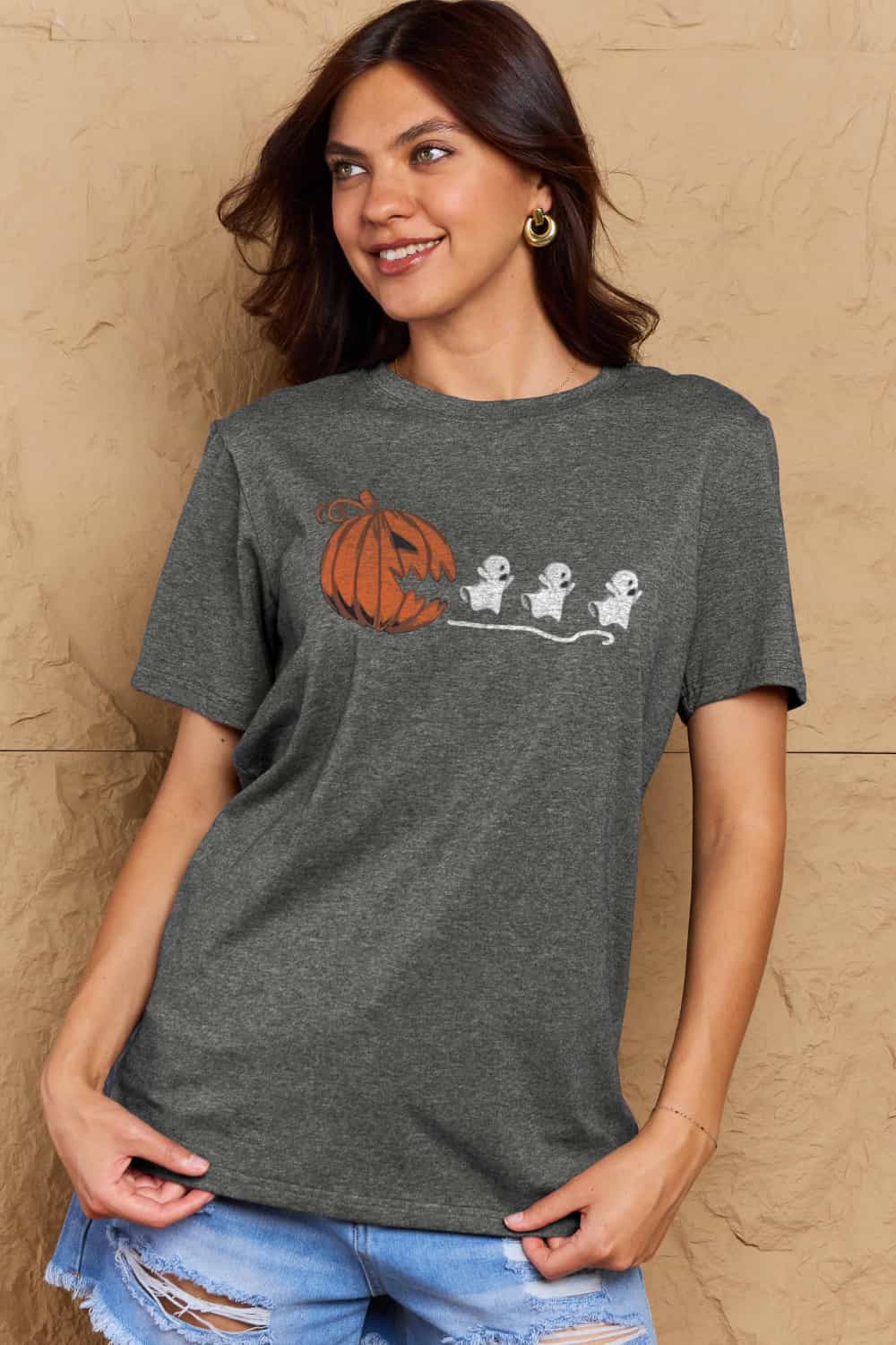 Full Size Jack-O’-Lantern Graphic Cotton T-Shirt - T-Shirts - Shirts & Tops - 3 - 2024