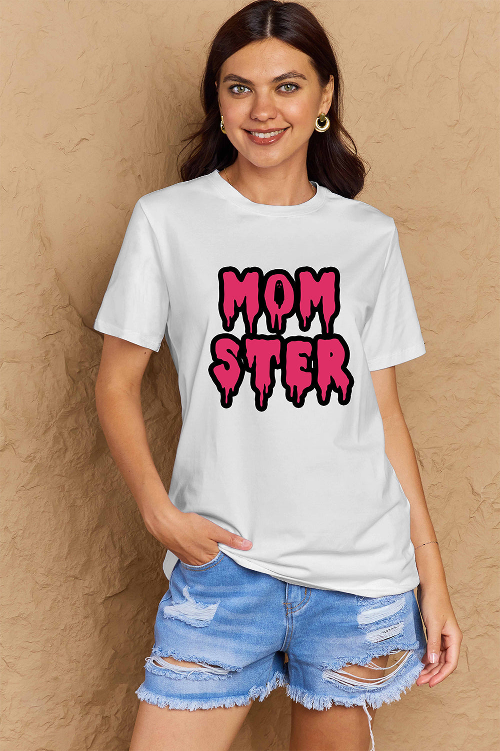 Full Size MOM STER Graphic Cotton T-Shirt - White / S - T-Shirts - Shirts & Tops - 7 - 2024