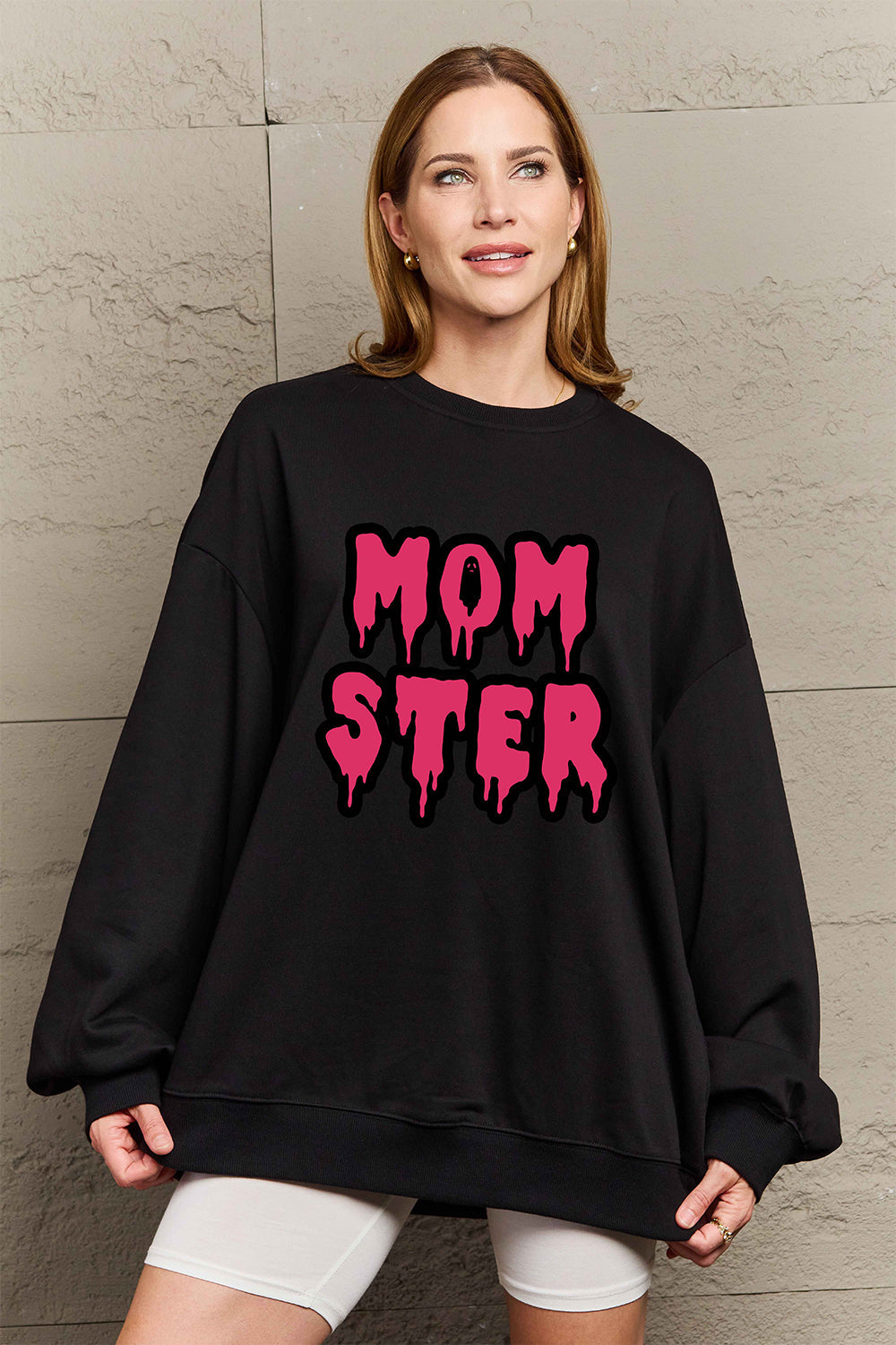 Full Size MOM STER Graphic Sweatshirt - Black / S - T-Shirts - Shirts & Tops - 1 - 2024