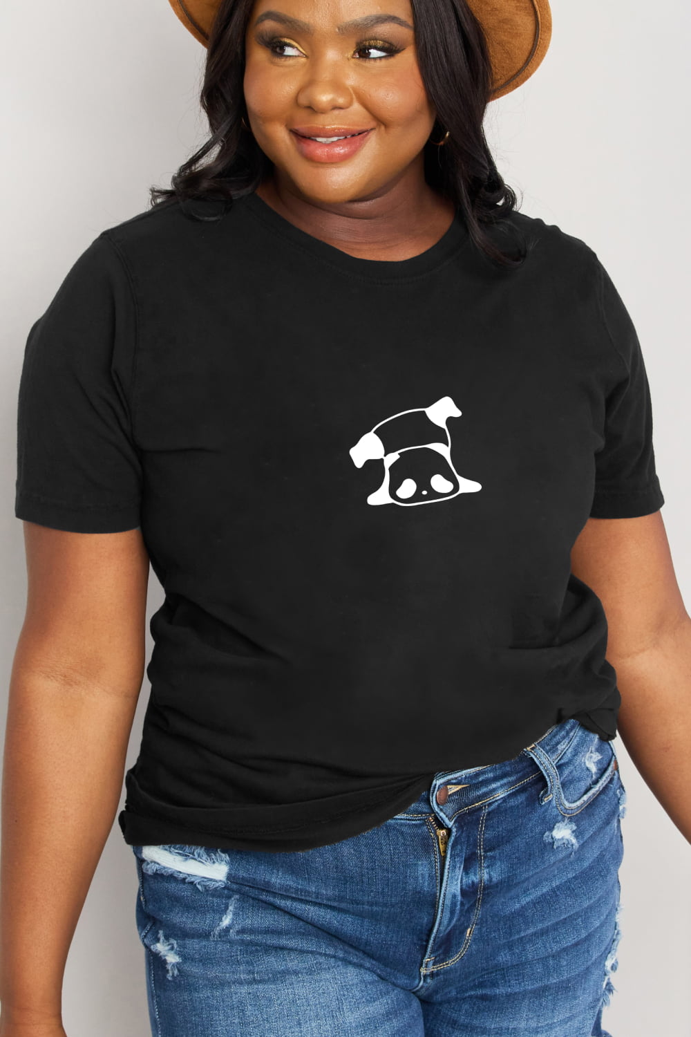 Full Size Panda Graphic Cotton Tee - T-Shirts - Shirts & Tops - 7 - 2024