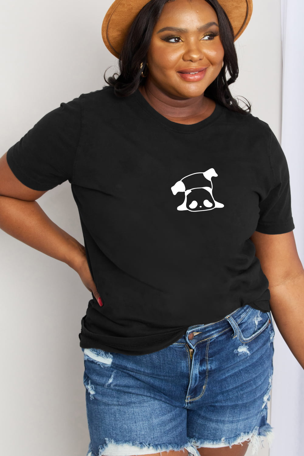 Full Size Panda Graphic Cotton Tee - Black / S - T-Shirts - Shirts & Tops - 6 - 2024