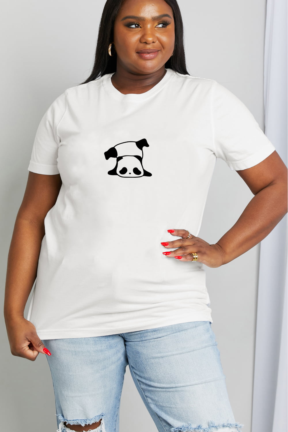 Full Size Panda Graphic Cotton Tee - White / S - T-Shirts - Shirts & Tops - 1 - 2024