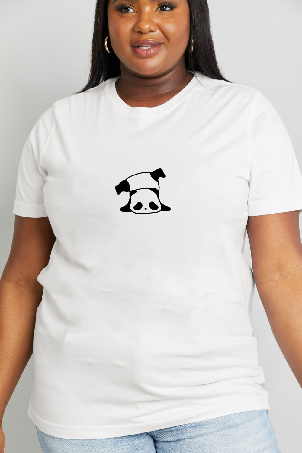 Full Size Panda Graphic Cotton Tee - T-Shirts - Shirts & Tops - 2 - 2024