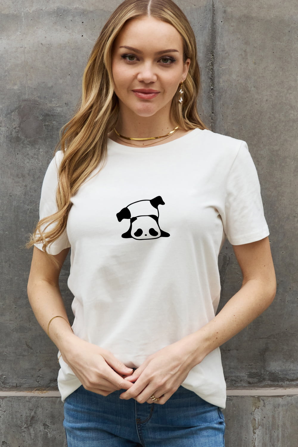 Full Size Panda Graphic Cotton Tee - T-Shirts - Shirts & Tops - 4 - 2024