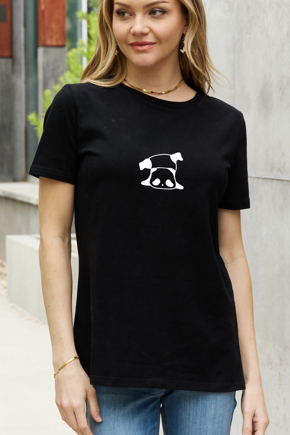 Full Size Panda Graphic Cotton Tee - T-Shirts - Shirts & Tops - 9 - 2024