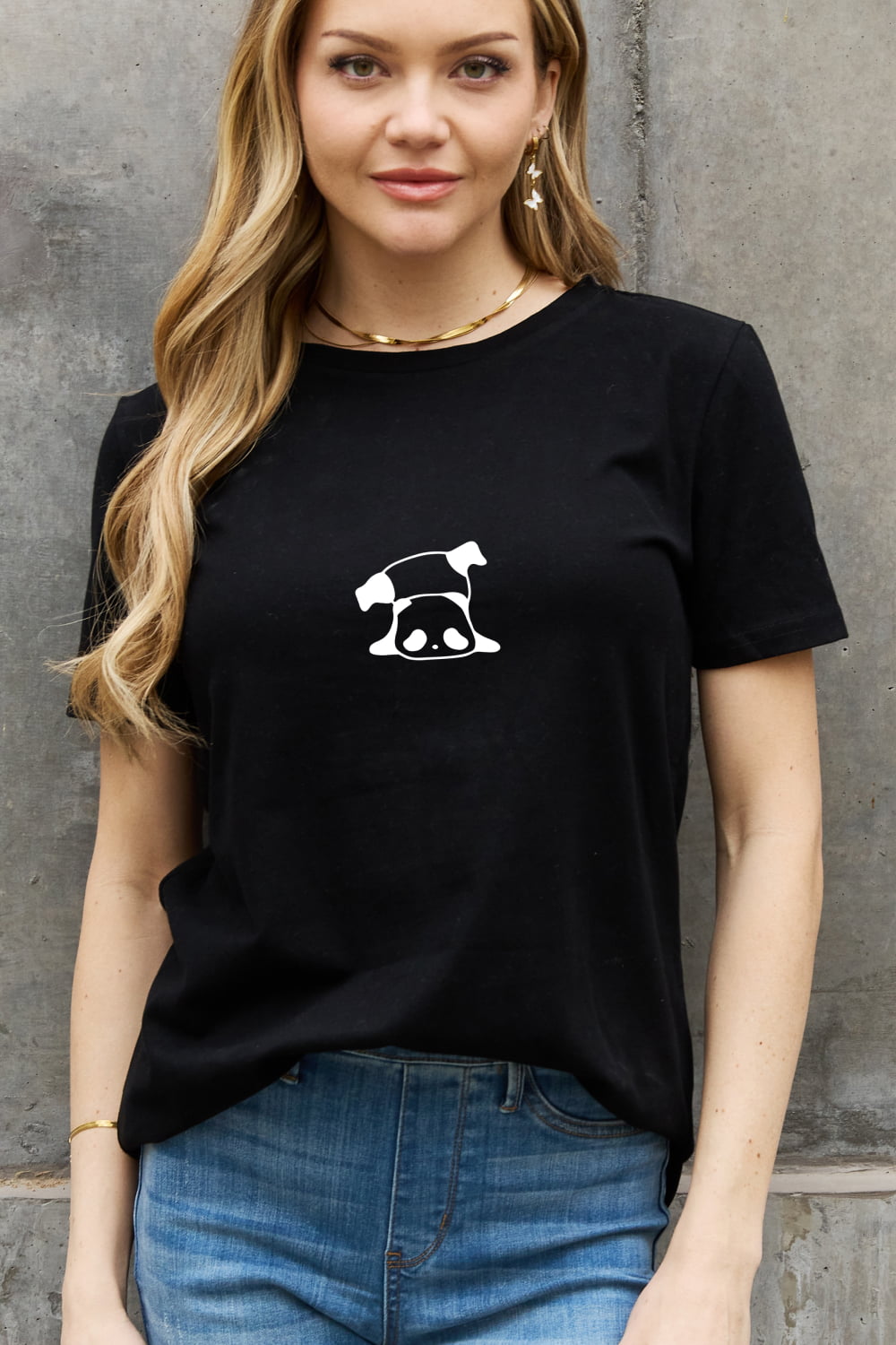 Full Size Panda Graphic Cotton Tee - T-Shirts - Shirts & Tops - 11 - 2024