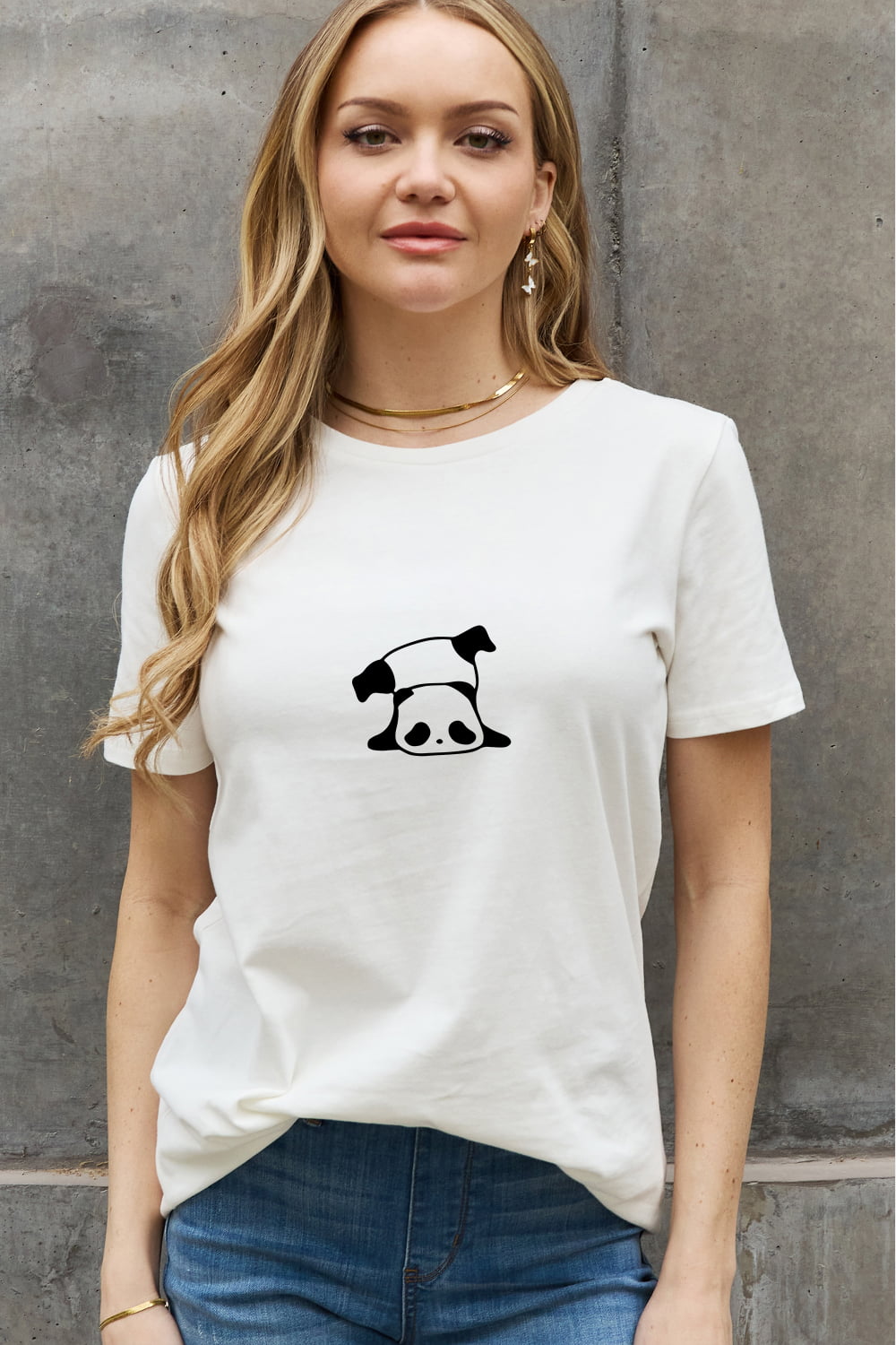 Full Size Panda Graphic Cotton Tee - T-Shirts - Shirts & Tops - 3 - 2024