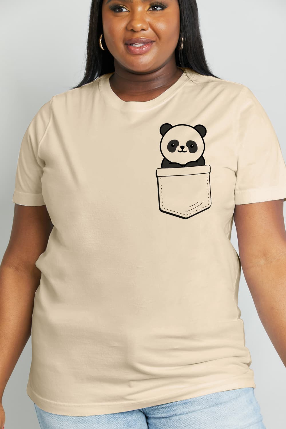 Full Size Panda Graphic Cotton Tee - T-Shirts - Shirts & Tops - 7 - 2024