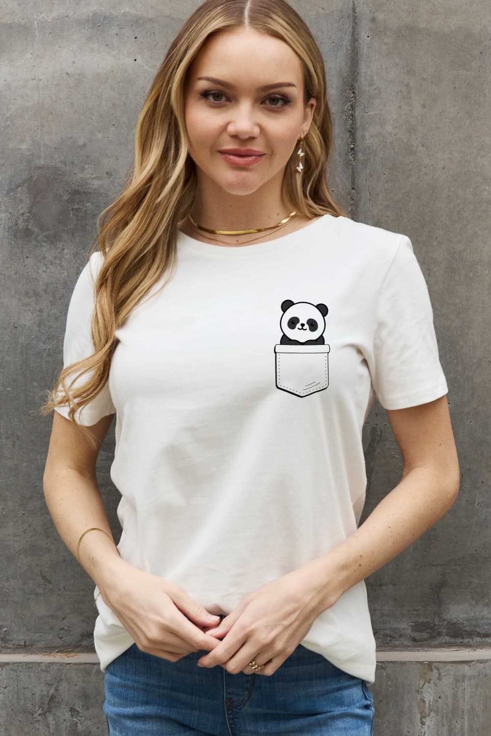 Full Size Panda Graphic Cotton Tee - T-Shirts - Shirts & Tops - 4 - 2024