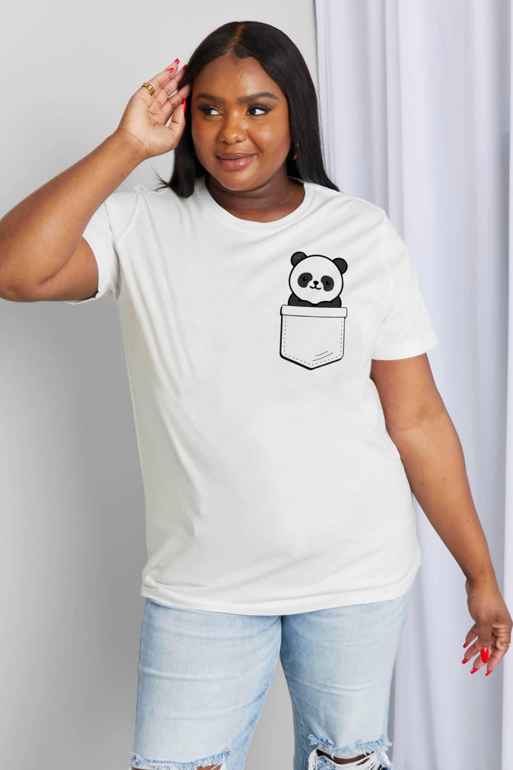 Full Size Panda Graphic Cotton Tee - White / S - T-Shirts - Shirts & Tops - 1 - 2024