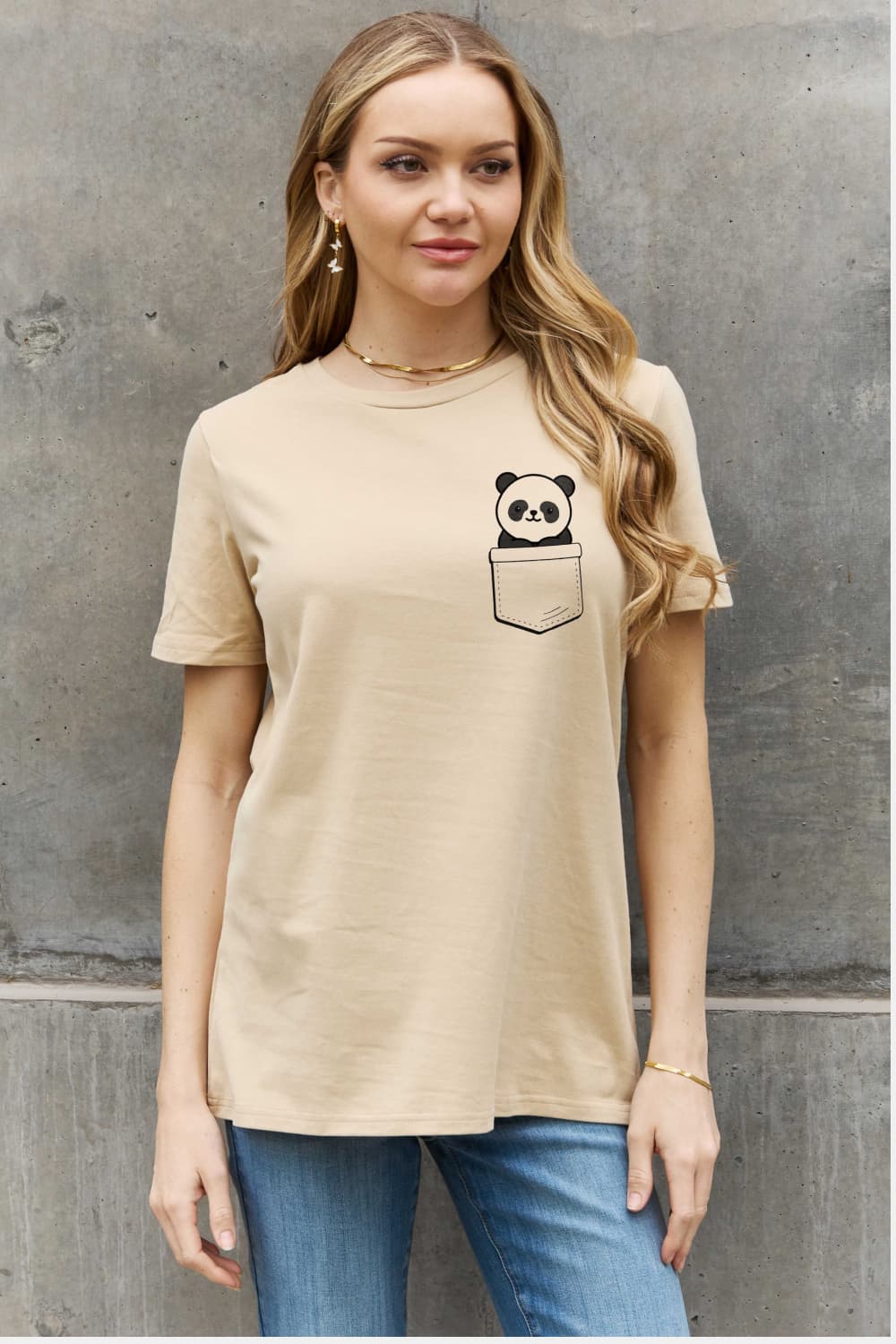 Full Size Panda Graphic Cotton Tee - T-Shirts - Shirts & Tops - 9 - 2024