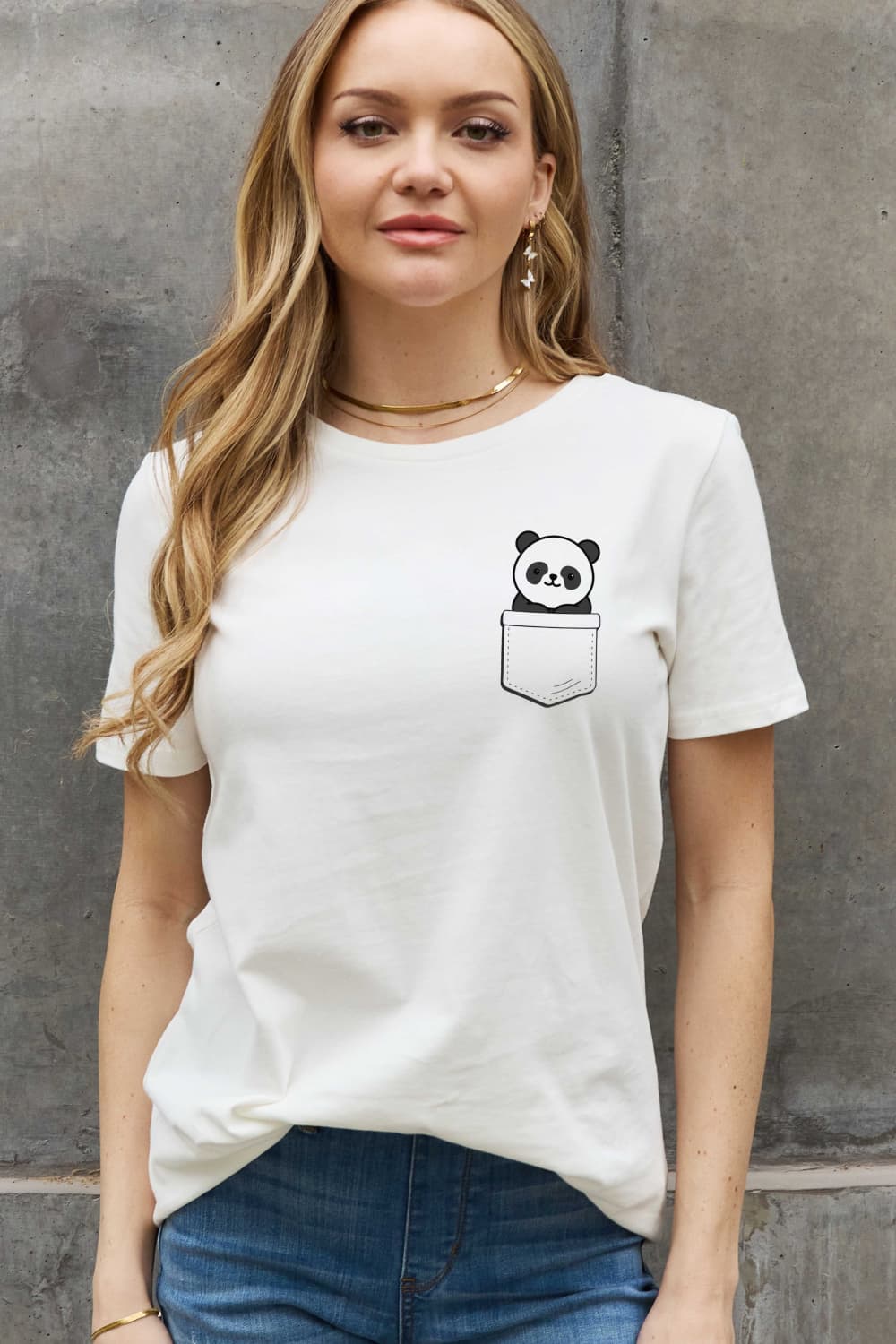 Full Size Panda Graphic Cotton Tee - T-Shirts - Shirts & Tops - 3 - 2024