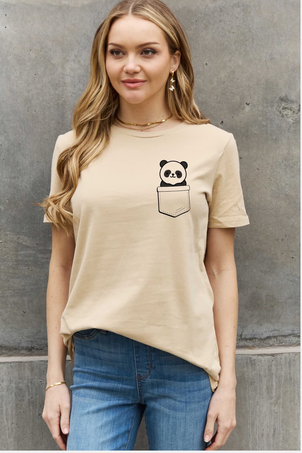 Full Size Panda Graphic Cotton Tee - T-Shirts - Shirts & Tops - 8 - 2024