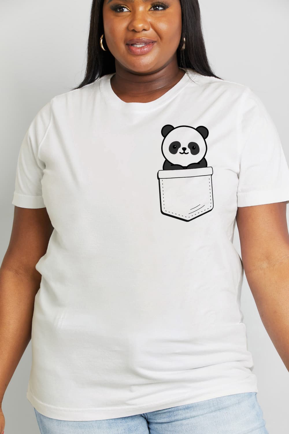 Full Size Panda Graphic Cotton Tee - T-Shirts - Shirts & Tops - 2 - 2024