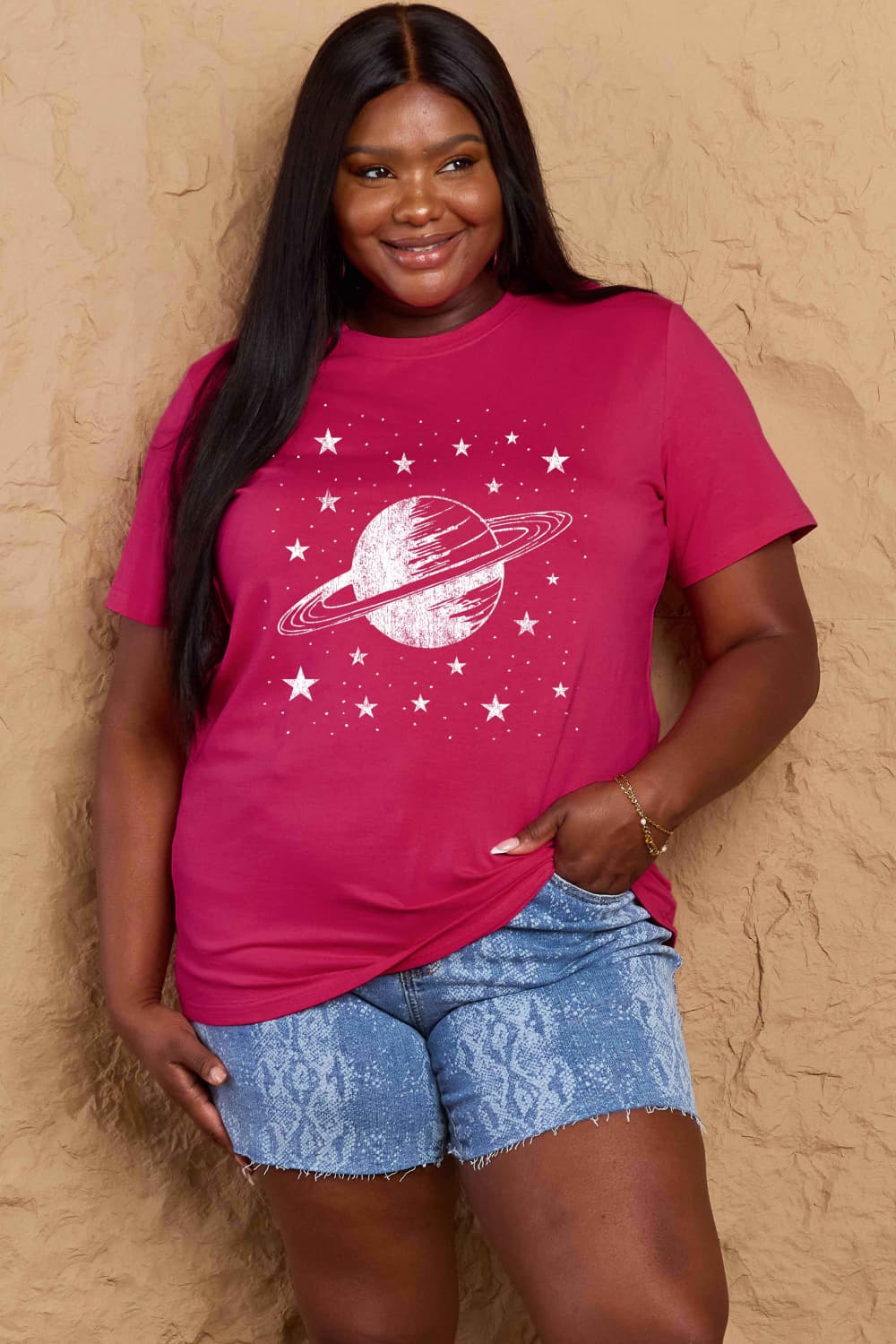 Full Size Planet Graphic Cotton T-Shirt - T-Shirts - Shirts & Tops - 20 - 2024