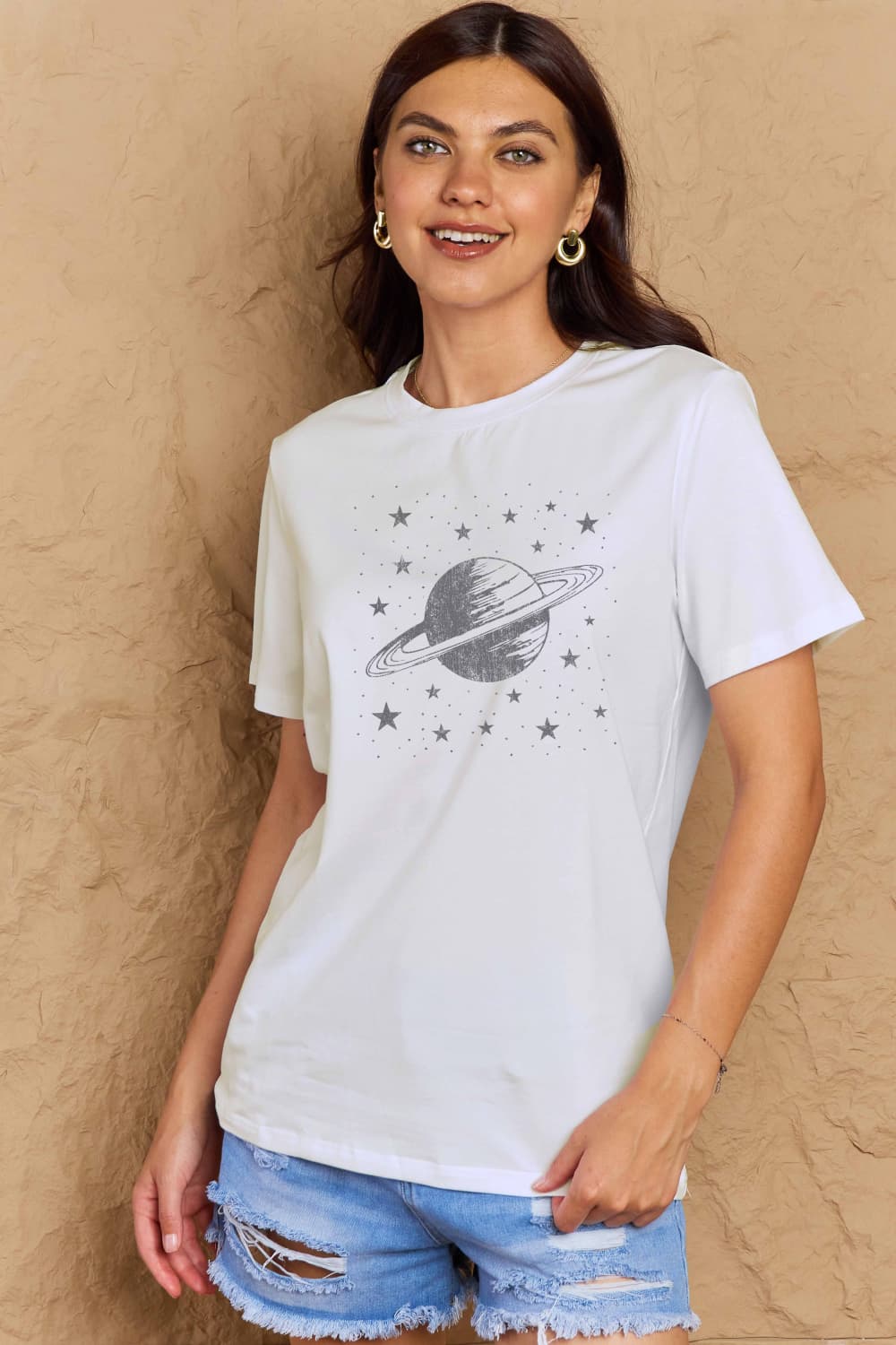 Full Size Planet Graphic Cotton T-Shirt - T-Shirts - Shirts & Tops - 17 - 2024