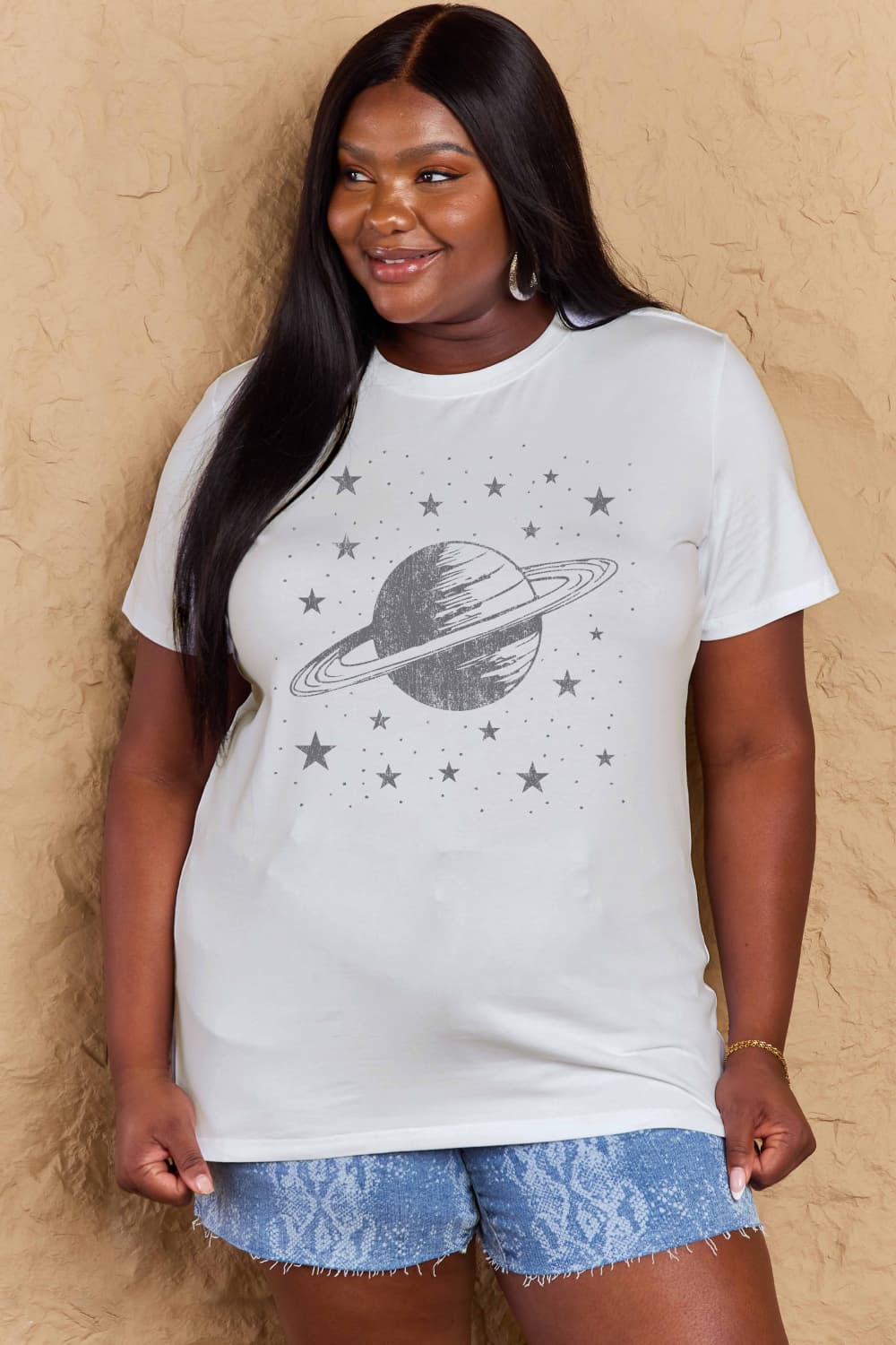 Full Size Planet Graphic Cotton T-Shirt - White / S - T-Shirts - Shirts & Tops - 13 - 2024