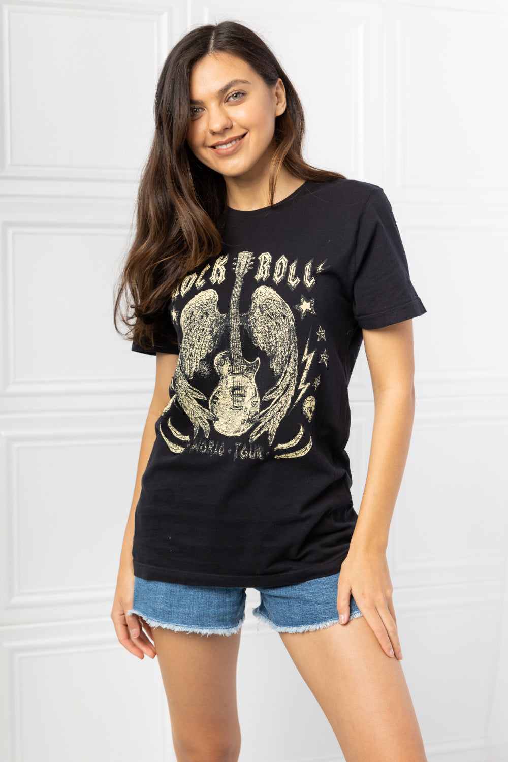 Full Size Rock & Roll Graphic Tee - Black / S - T-Shirts - Shirts & Tops - 1 - 2024