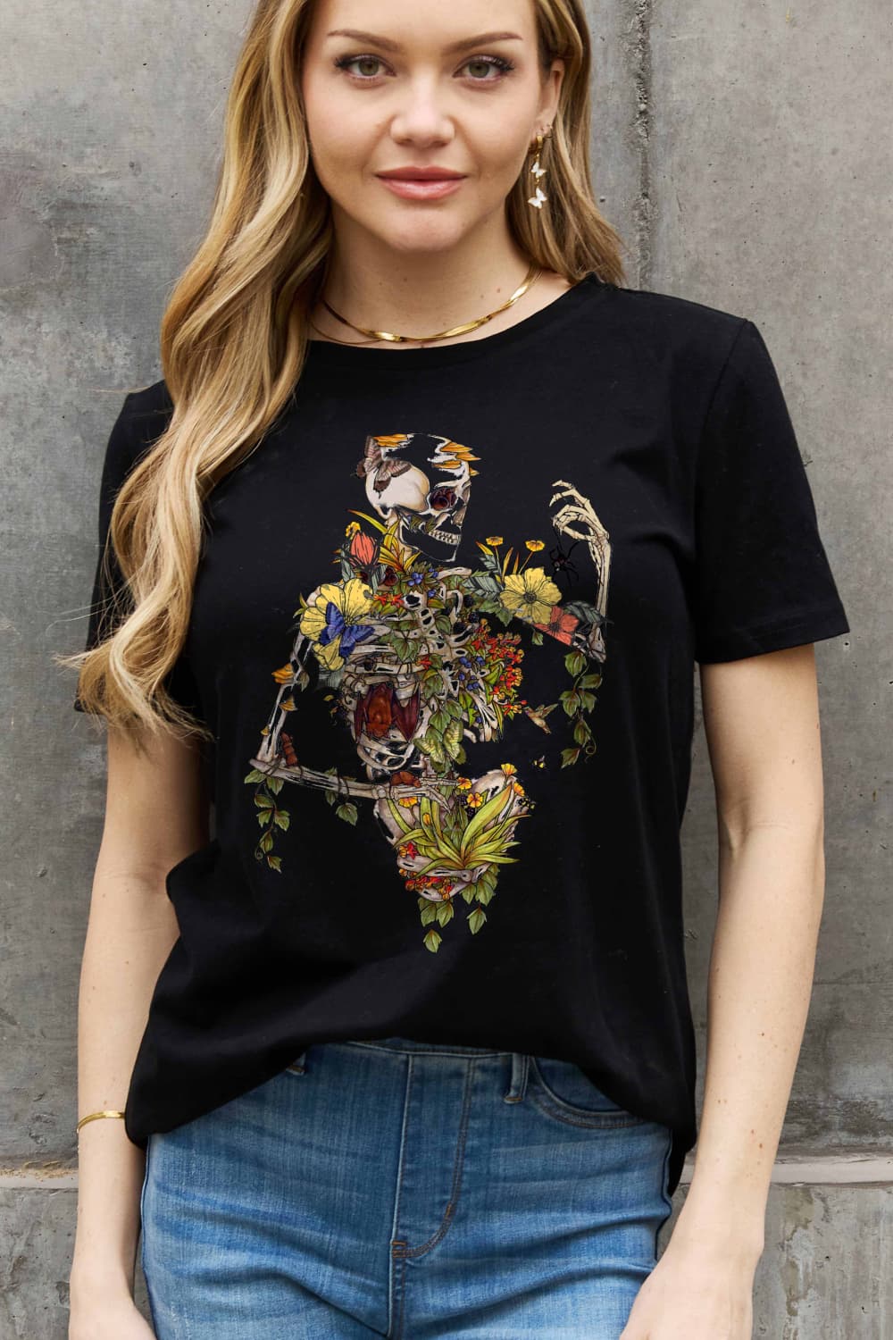Full Size Skeleton Graphic Cotton Tee - T-Shirts - Shirts & Tops - 10 - 2024