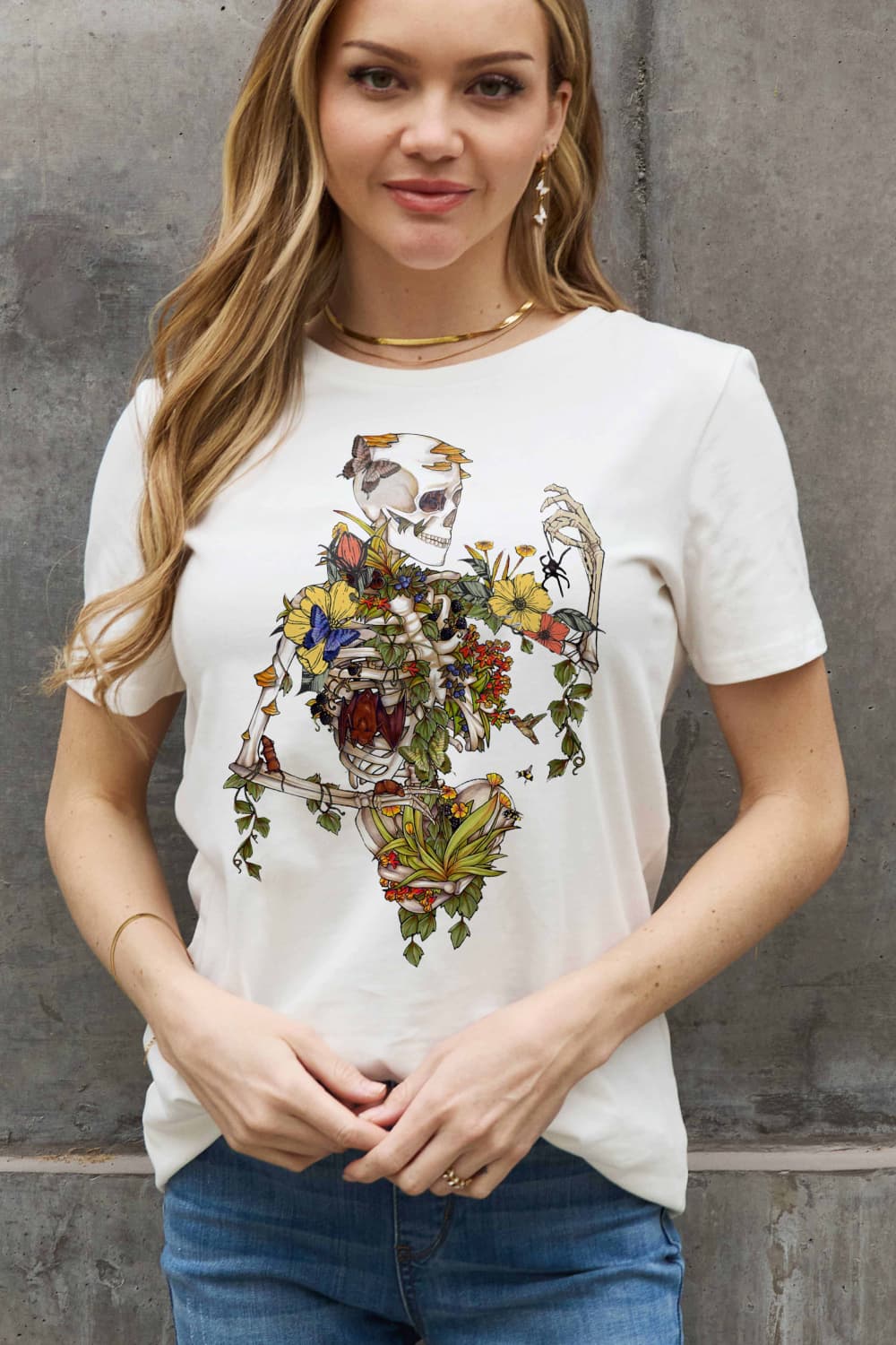 Full Size Skeleton Graphic Cotton Tee - T-Shirts - Shirts & Tops - 5 - 2024