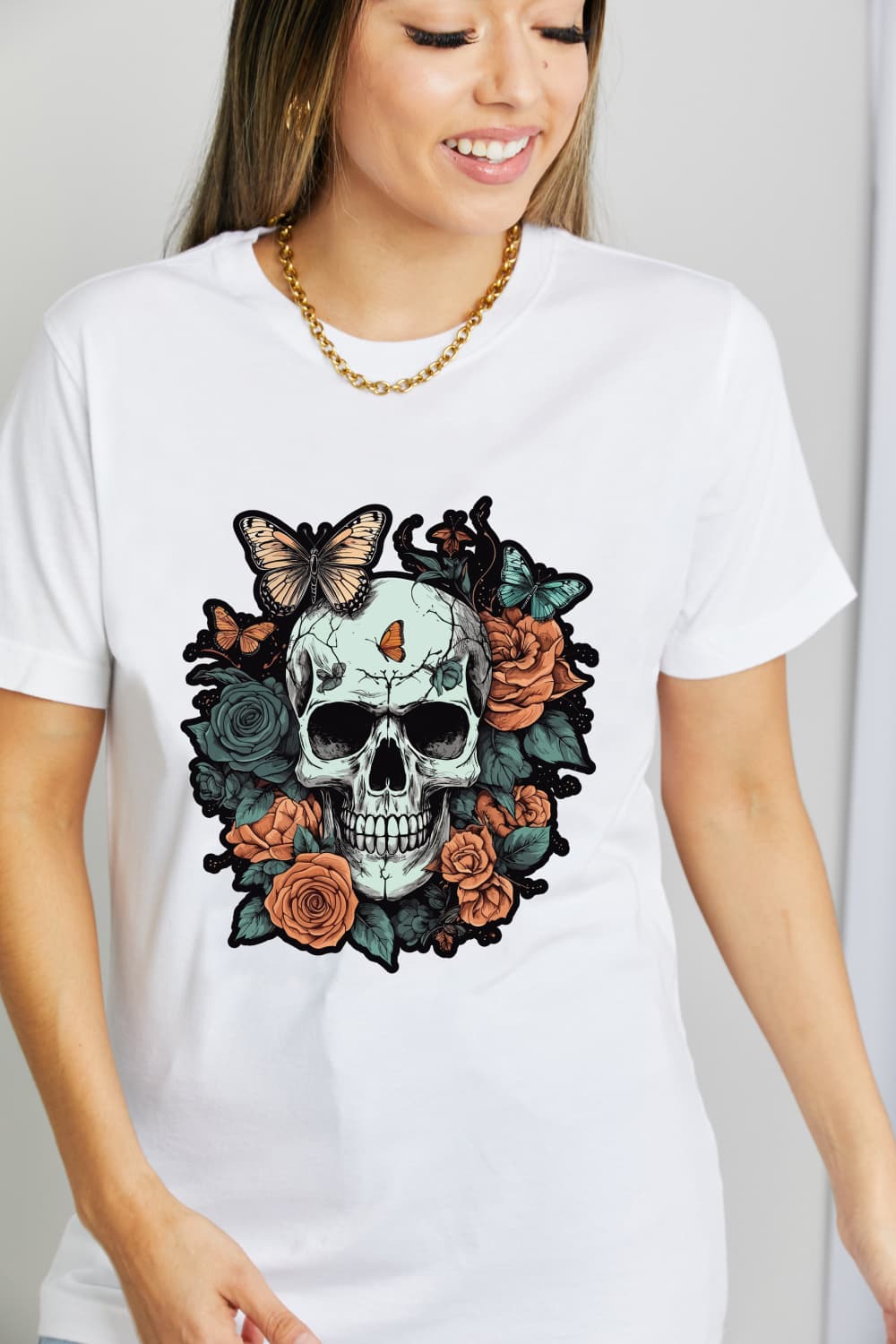 Full Size Skull Graphic Cotton T-Shirt - White / S - T-Shirts - Shirts & Tops - 7 - 2024