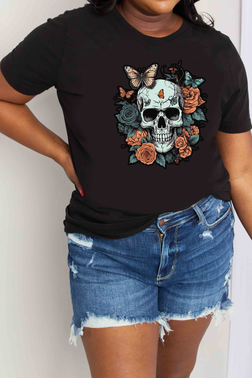Full Size Skull Graphic Cotton T-Shirt - T-Shirts - Shirts & Tops - 3 - 2024