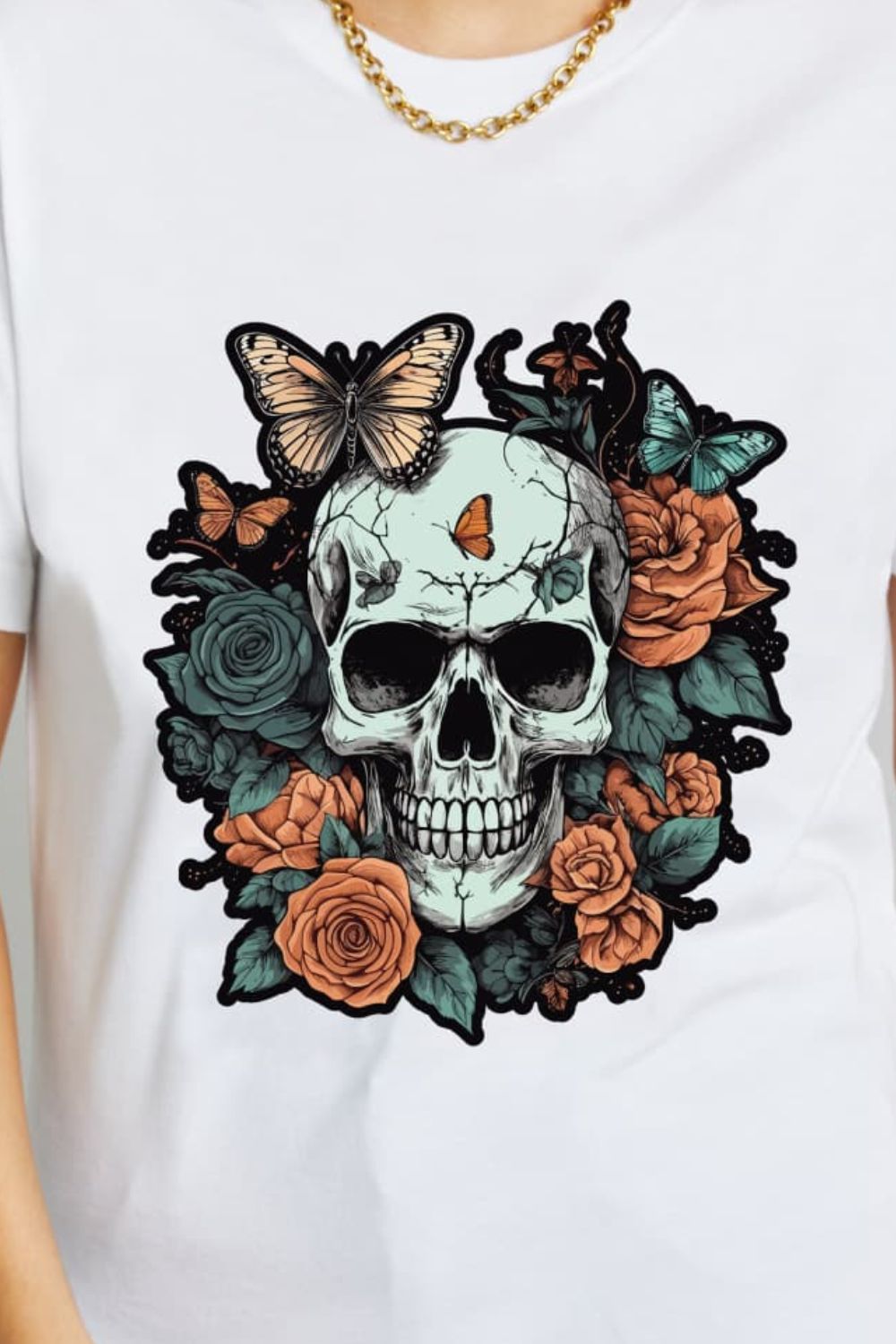 Full Size Skull Graphic Cotton T-Shirt - T-Shirts - Shirts & Tops - 9 - 2024