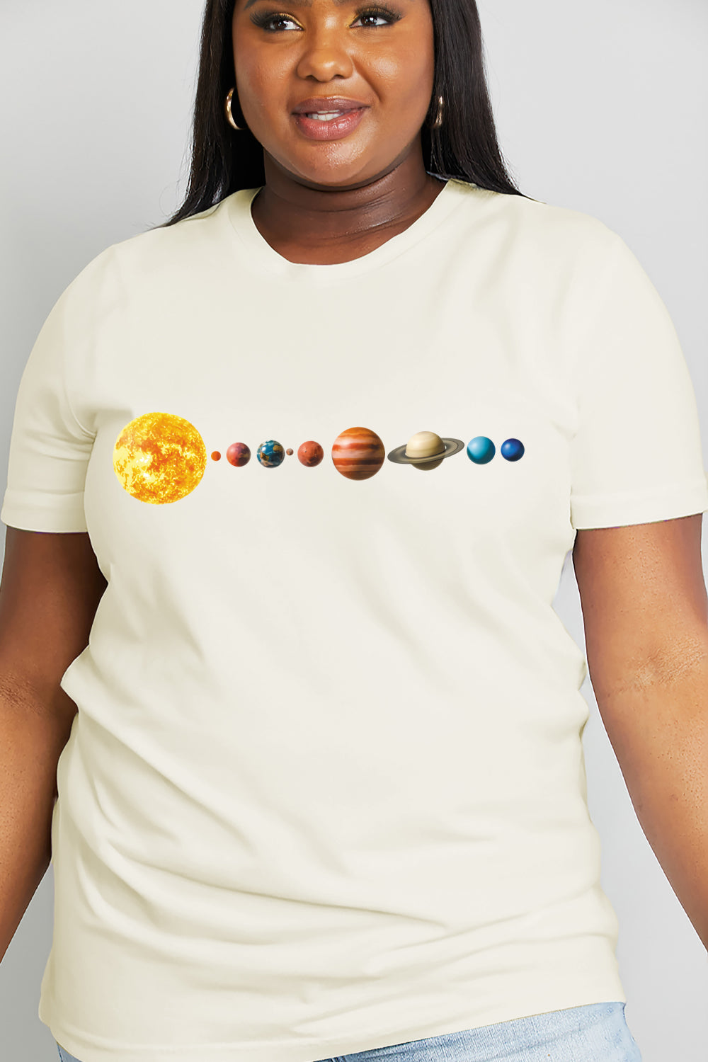 Full Size Solar System Graphic Cotton Tee - T-Shirts - Shirts & Tops - 7 - 2024