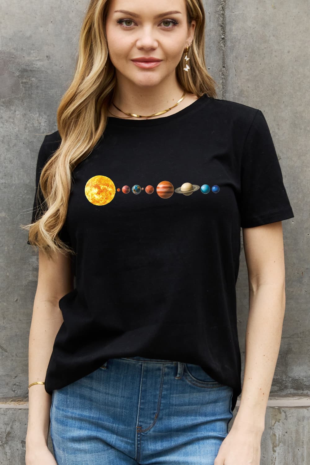 Full Size Solar System Graphic Cotton Tee - T-Shirts - Shirts & Tops - 5 - 2024